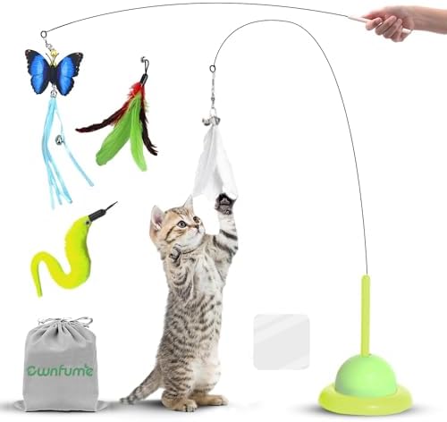 Ownfume 38 Pcs Cat Toys,Kitten Toys,Cat Toys Interactive Accessories for Indoor Cats,Cat Tunnel,Variety Teaser Wand with Feathers,Cat Toys for Kittens Biting,Catnip Fish,Mice,Balls for Cat Pet Lovers