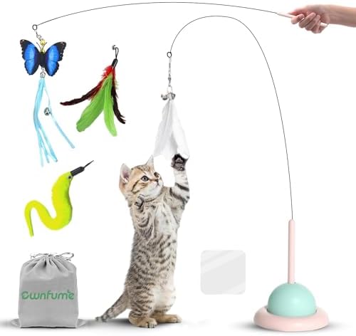 Ownfume 38 Pcs Cat Toys,Kitten Toys,Cat Toys Interactive Accessories for Indoor Cats,Cat Tunnel,Variety Teaser Wand with Feathers,Cat Toys for Kittens Biting,Catnip Fish,Mice,Balls for Cat Pet Lovers