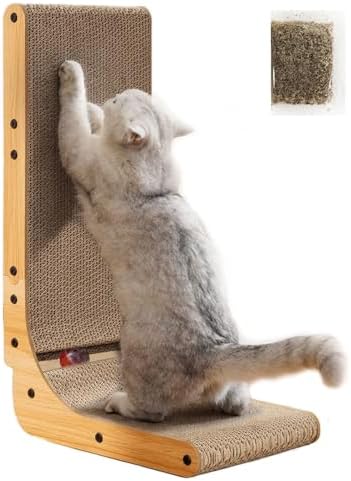 NeoStyle Cat Scratching Board, Indoor Cat Scratching Board with Catnip, Wear-resistant, Protect Furniture from Damage, Suitable for Cats(Wavy (2pcs))
