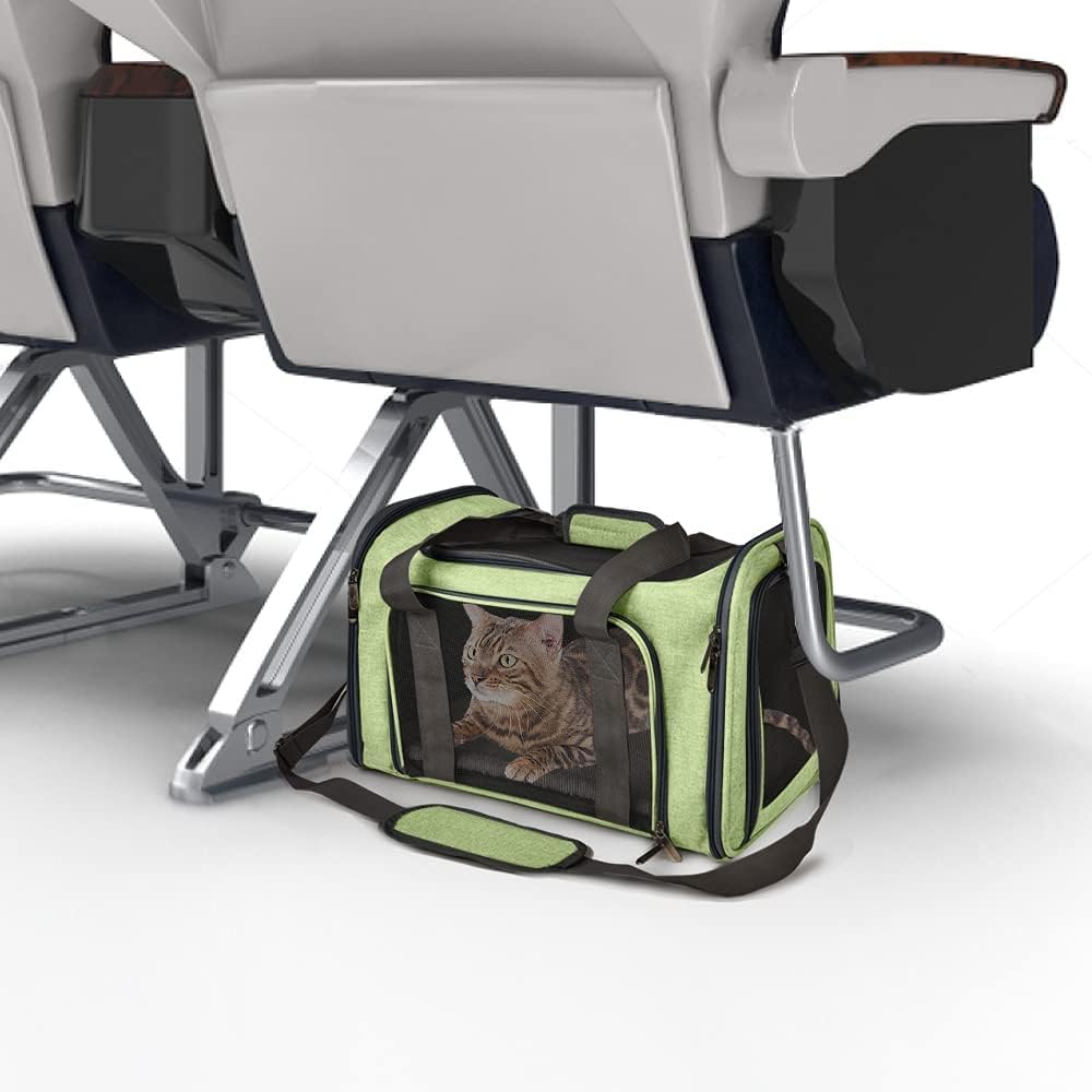 Henkelion Cat Carriers Dog Carrier Pet for Small Medium Cats Dogs Puppies up to 15 Lbs, TSA Airline Approved Soft Sided, Collapsible Travel Puppy - Black