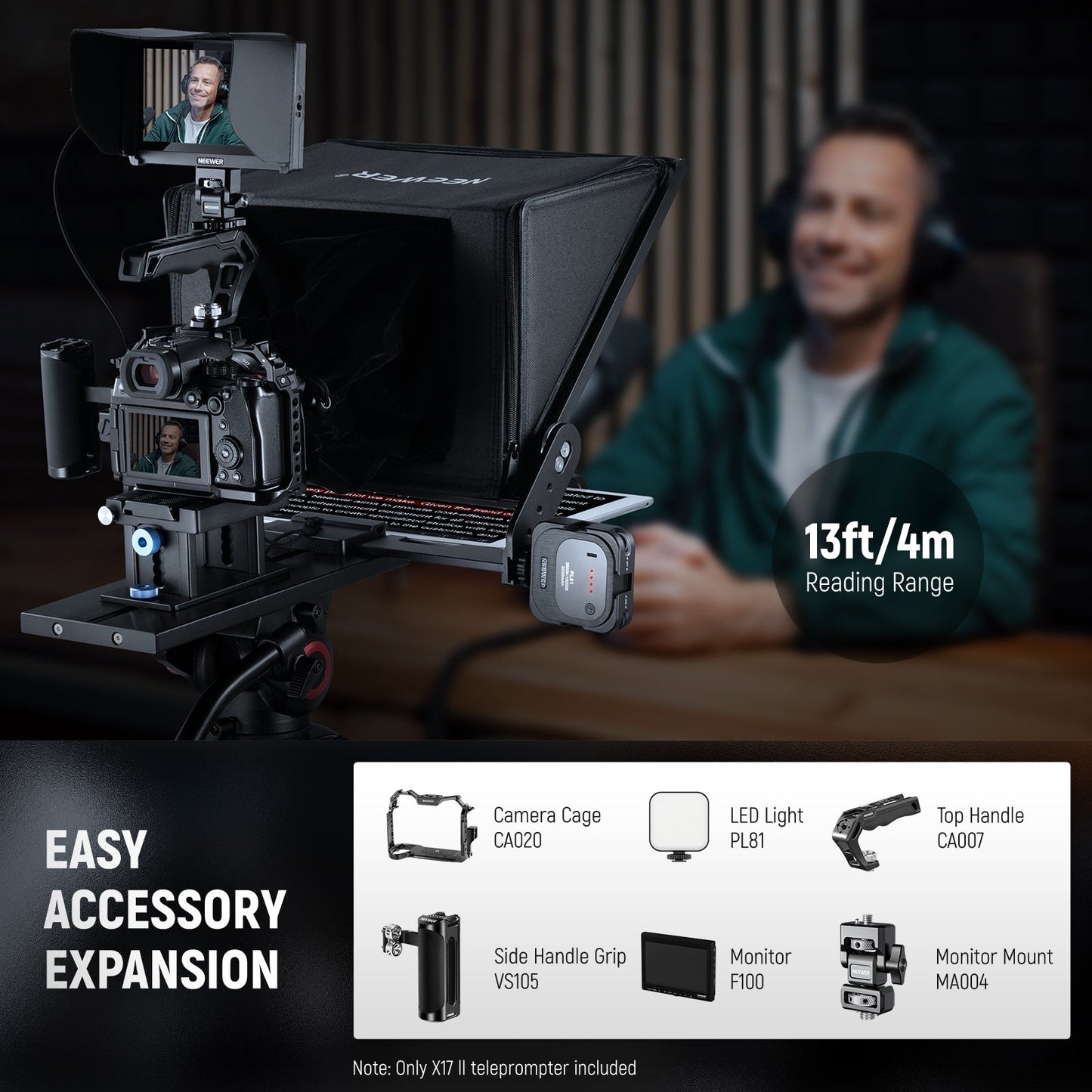 NEEWER X17-II 17" HD Professional Teleprompter with RT113 Remote screenshot 5 — PEESHEE Ai