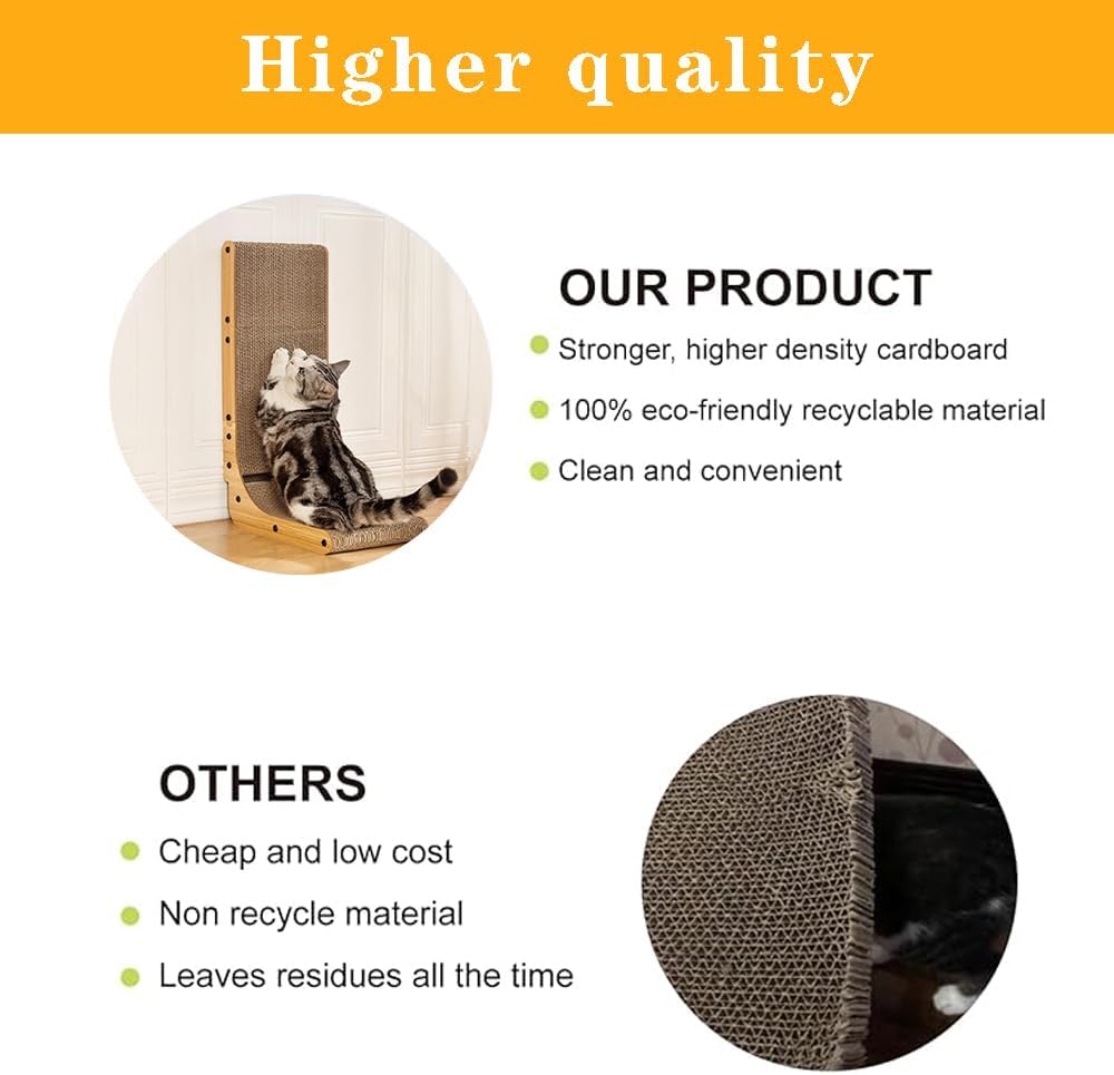 NeoStyle Cat Scratching Board, Indoor Cat Scratching Board with Catnip, Wear-resistant, Protect Furniture from Damage, Suitable for Cats(Wavy (2pcs))