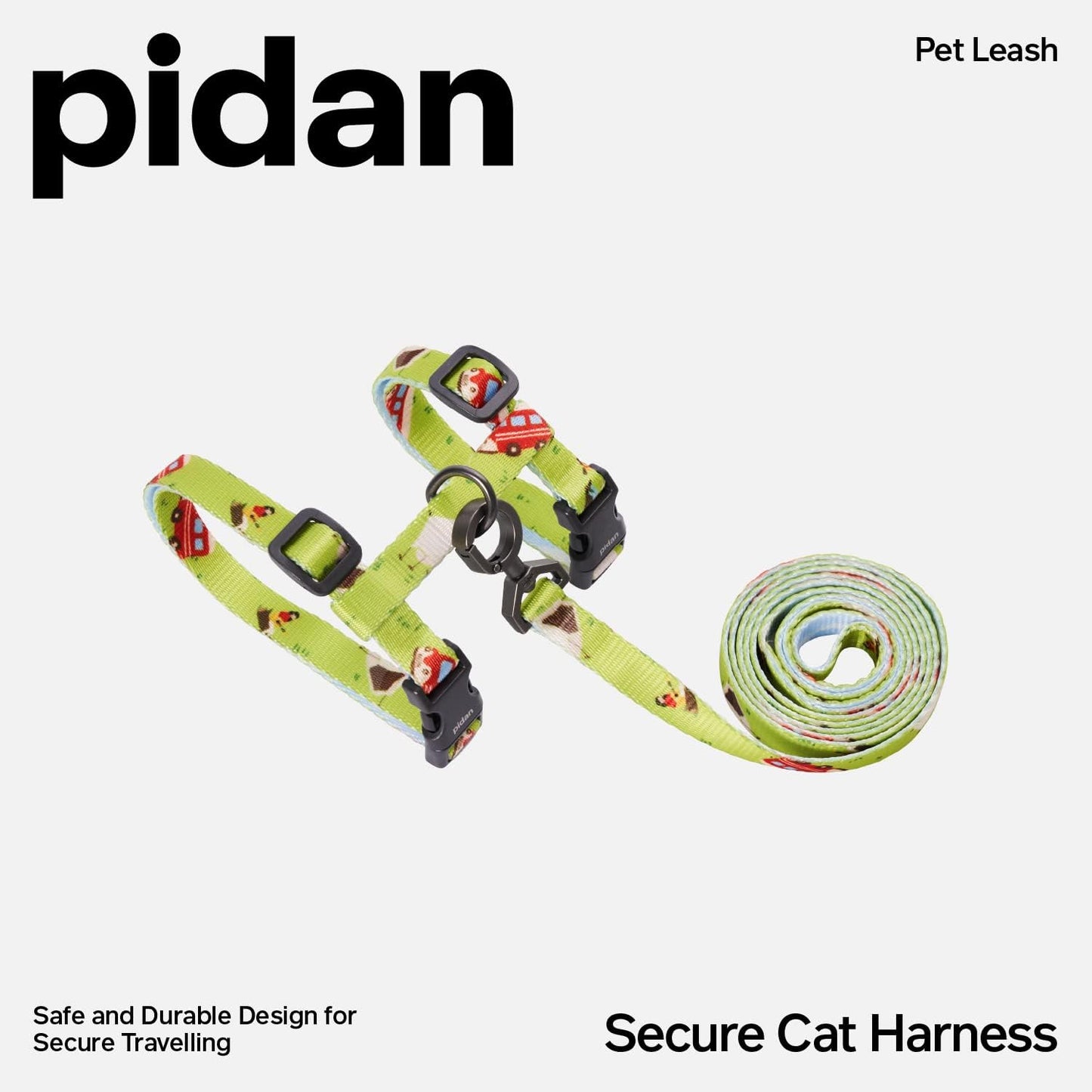 pidan Cat Harness and Leash Set, Cats Escape Proof - Adjustable Kitten Harness for Large Small Cats, Lightweight Soft Walking Travel Petsafe Harness (Multicolor)