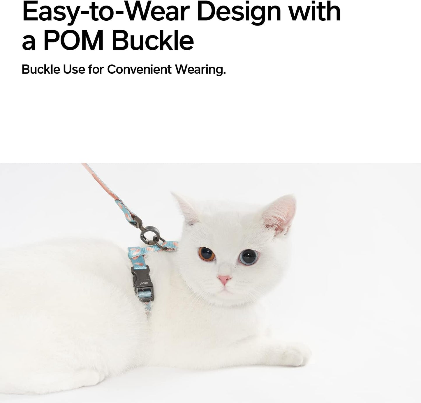pidan Cat Harness and Leash Set, Cats Escape Proof - Adjustable Kitten Harness for Large Small Cats, Lightweight Soft Walking Travel Petsafe Harness (Multicolor)