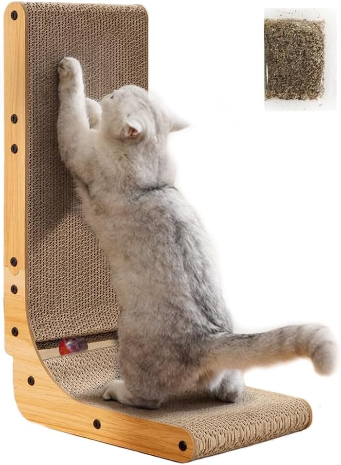 NeoStyle Cat Scratching Board, Indoor Cat Scratching Board with Catnip, Wear-resistant, Protect Furniture from Damage, Suitable for Cats(Wavy (2pcs))