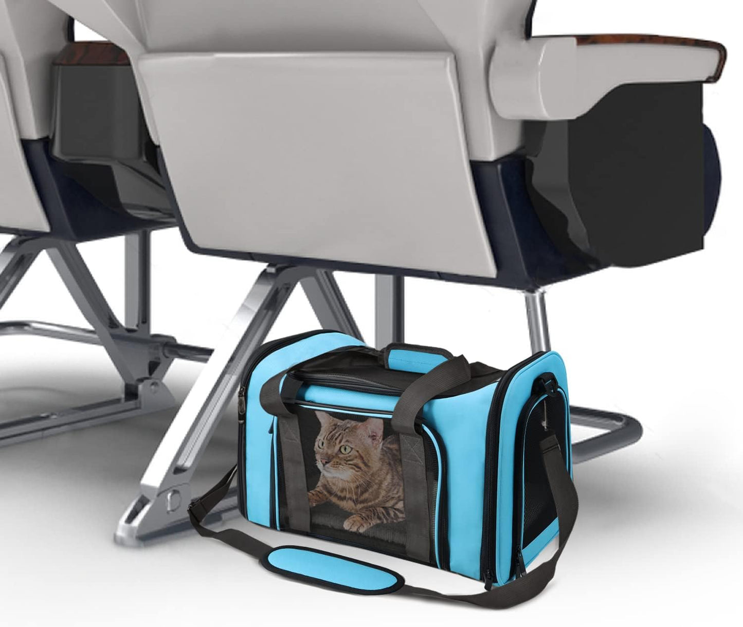 Henkelion Cat Carriers Dog Carrier Pet for Small Medium Cats Dogs Puppies up to 15 Lbs, TSA Airline Approved Soft Sided, Collapsible Travel Puppy - Black