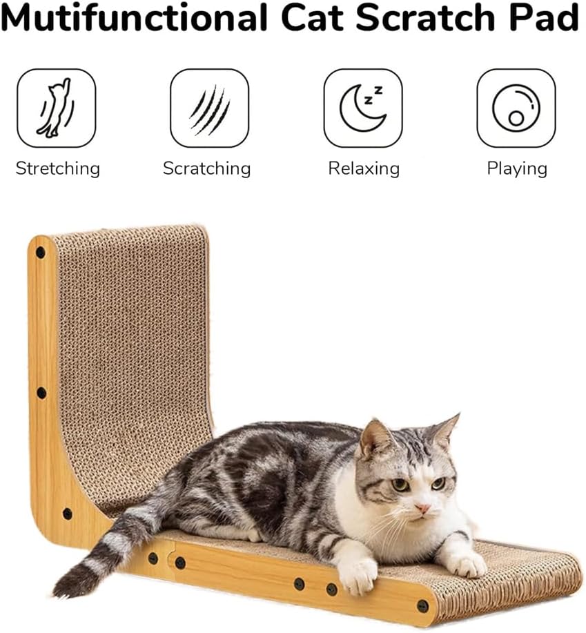 NeoStyle Cat Scratching Board, Indoor Cat Scratching Board with Catnip, Wear-resistant, Protect Furniture from Damage, Suitable for Cats(Wavy (2pcs))