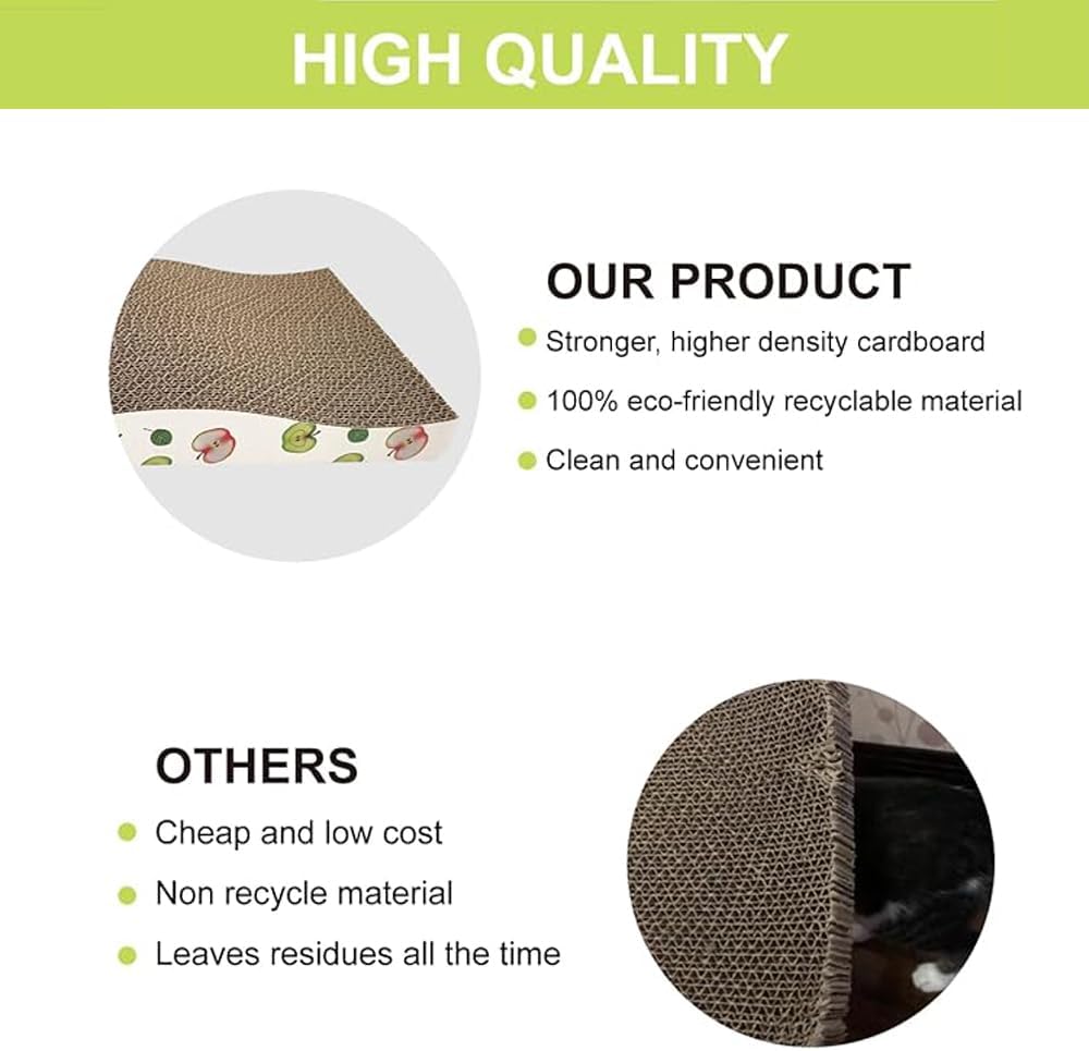NeoStyle Cat Scratching Board, Indoor Cat Scratching Board with Catnip, Wear-resistant, Protect Furniture from Damage, Suitable for Cats(Wavy (2pcs))