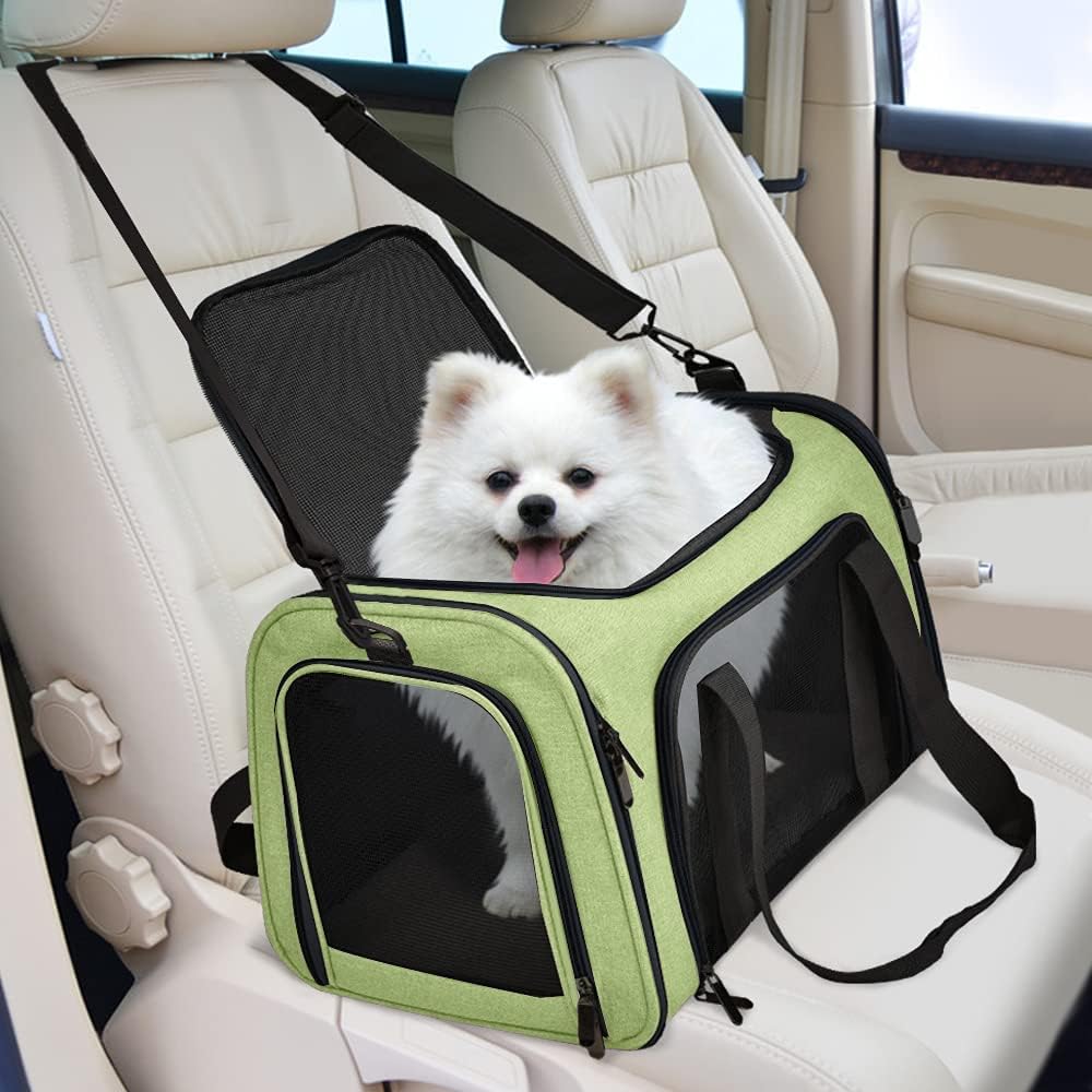 Henkelion Cat Carriers Dog Carrier Pet for Small Medium Cats Dogs Puppies up to 15 Lbs, TSA Airline Approved Soft Sided, Collapsible Travel Puppy - Black