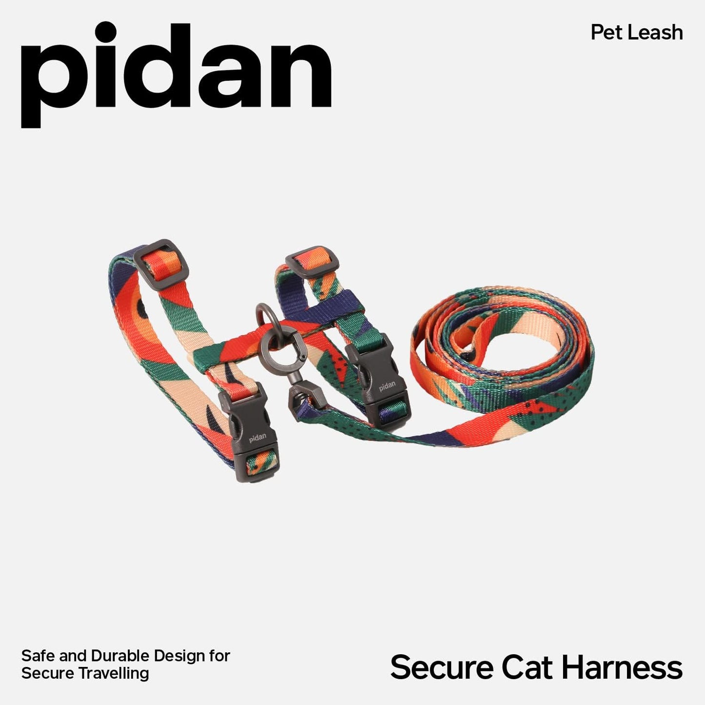 pidan Cat Harness and Leash Set, Cats Escape Proof - Adjustable Kitten Harness for Large Small Cats, Lightweight Soft Walking Travel Petsafe Harness (Multicolor)