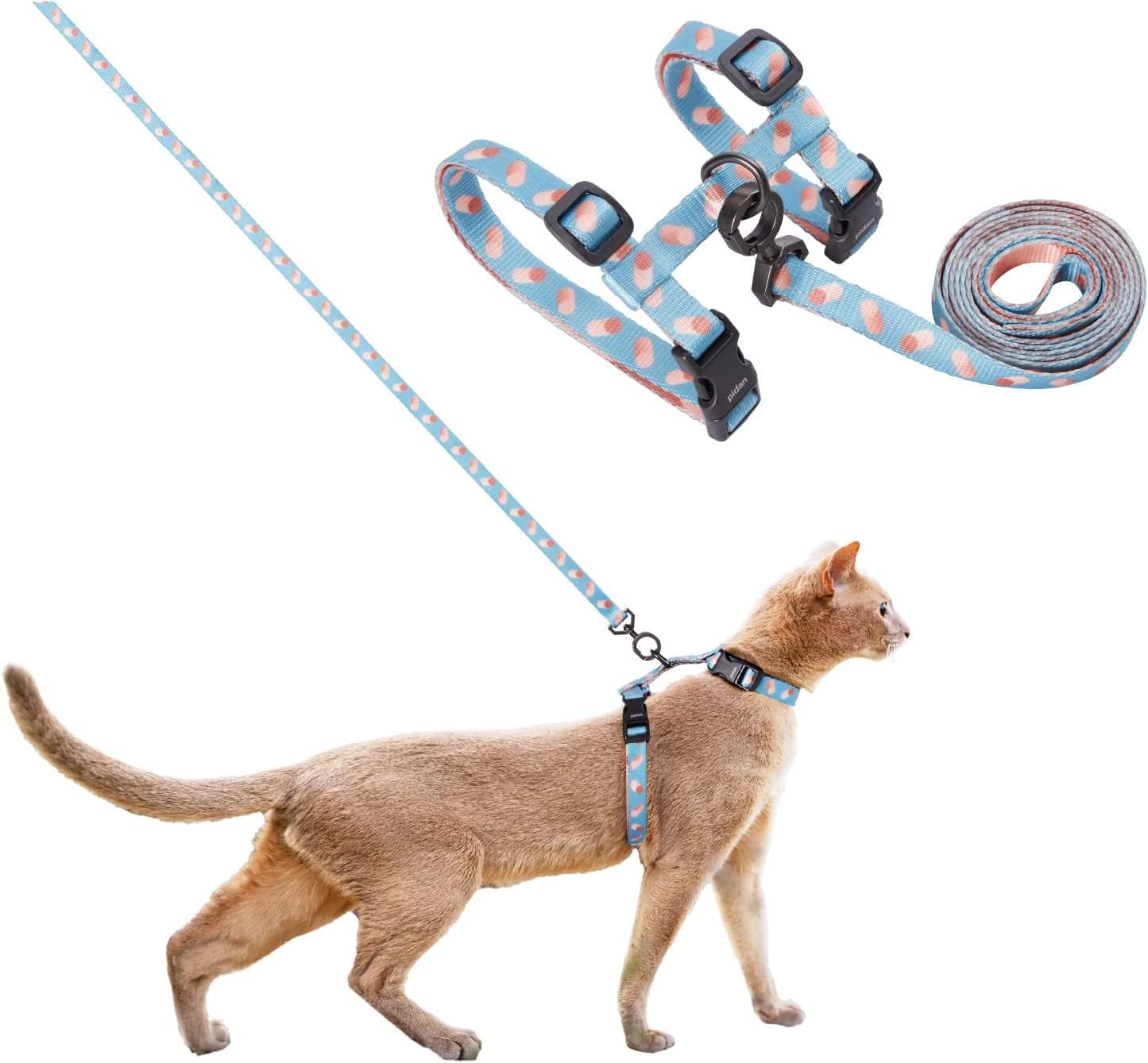 pidan Cat Harness and Leash Set, Cats Escape Proof - Adjustable Kitten Harness for Large Small Cats, Lightweight Soft Walking Travel Petsafe Harness (Multicolor)