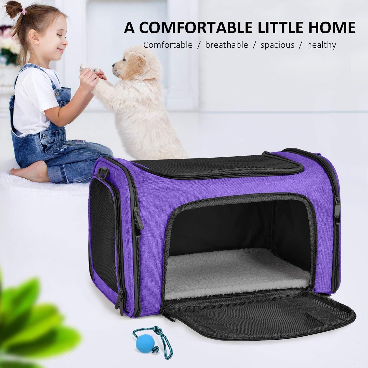 Henkelion Cat Carriers Dog Carrier Pet for Small Medium Cats Dogs Puppies up to 15 Lbs, TSA Airline Approved Soft Sided, Collapsible Travel Puppy - Black
