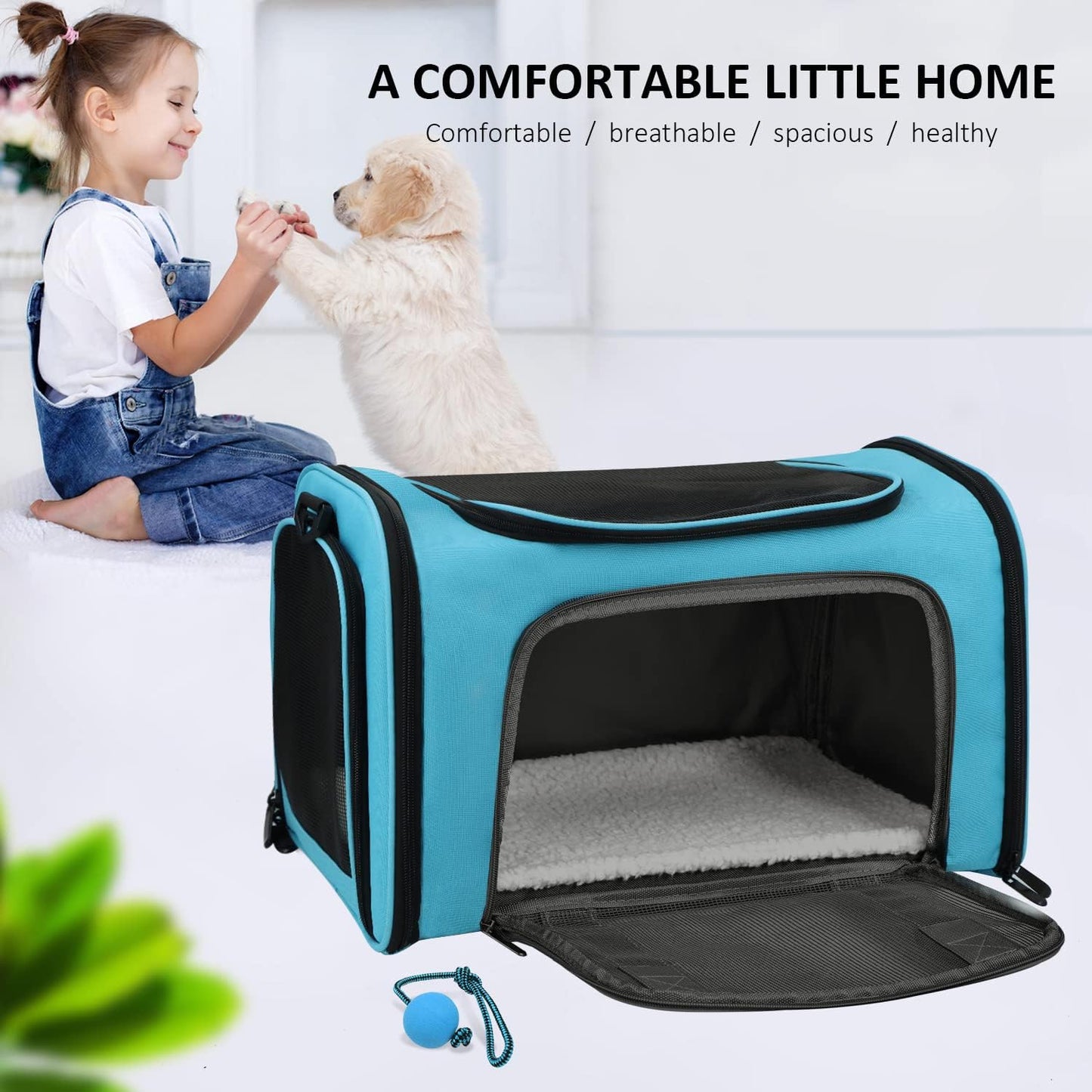 Henkelion Cat Carriers Dog Carrier Pet for Small Medium Cats Dogs Puppies up to 15 Lbs, TSA Airline Approved Soft Sided, Collapsible Travel Puppy - Black