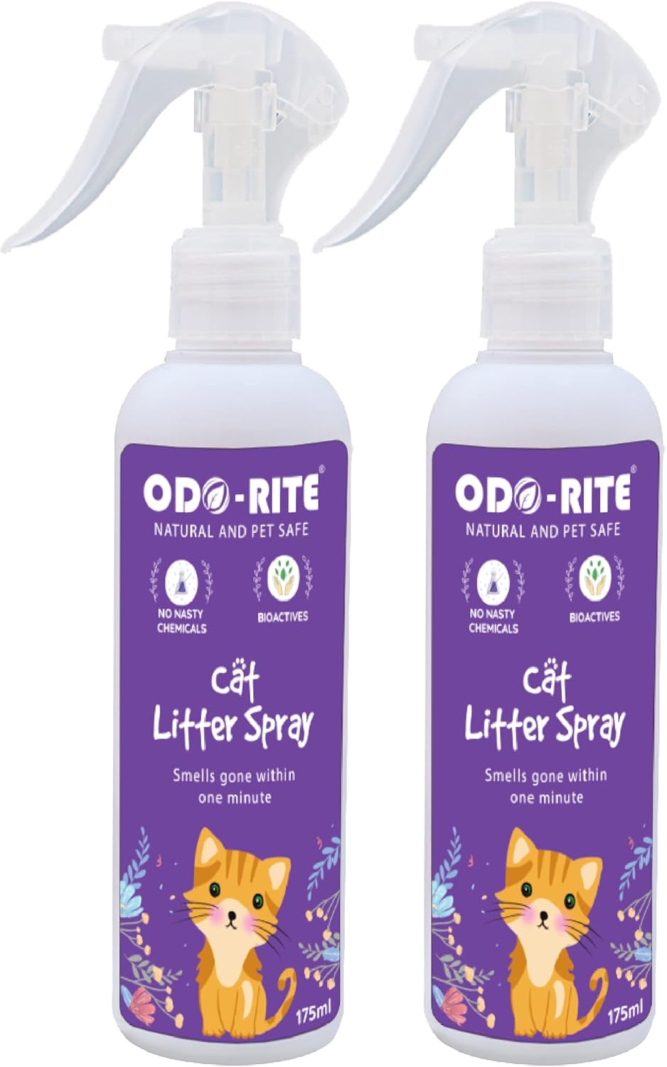 ODO-RITE Cat Litter Spray, Odour Eliminator (175 ml) Removes Smell from Litter Box