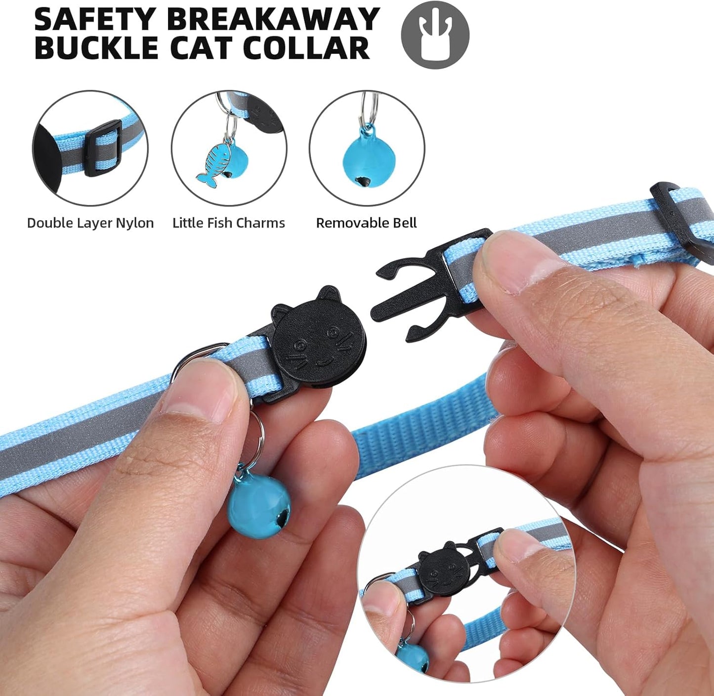 Airtag Cat Collar, Air tag Cat Collar with Bell and Safety Buckle in 3/8" Width, Reflective Collar with Waterproof Airtag Holder Compatible with Apple Airtag for Cat Dog Kitten Puppy (Black)