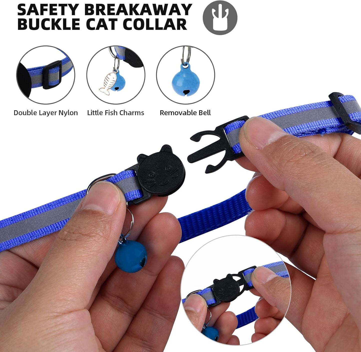 Airtag Cat Collar, Air tag Cat Collar with Bell and Safety Buckle in 3/8" Width, Reflective Collar with Waterproof Airtag Holder Compatible with Apple Airtag for Cat Dog Kitten Puppy (Black)