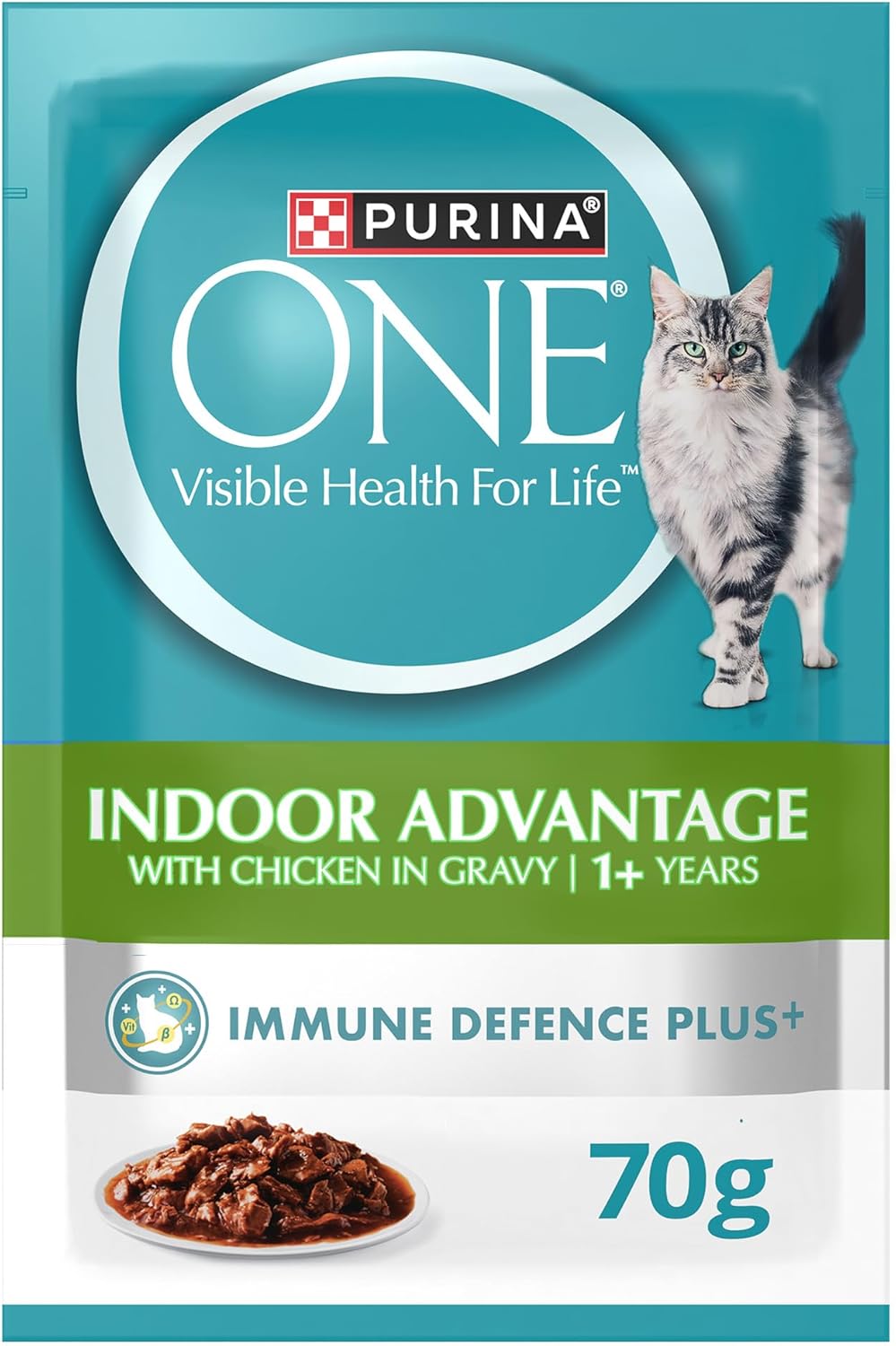PURINA ONE Wet Cat Indoor Advantage with Chicken 70g Pack of 12