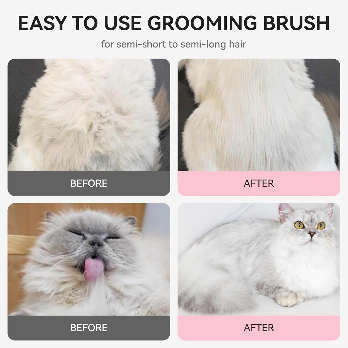 aumuca Cat Brush for Shedding and Grooming, Self Cleaning Slicker Brush for Short or Long Haired Cats, Pet Dog Hair Brush for Puppy Kitten Massage Removes Loose Undercoat, Mats, Tangled Hair, Shed Fur