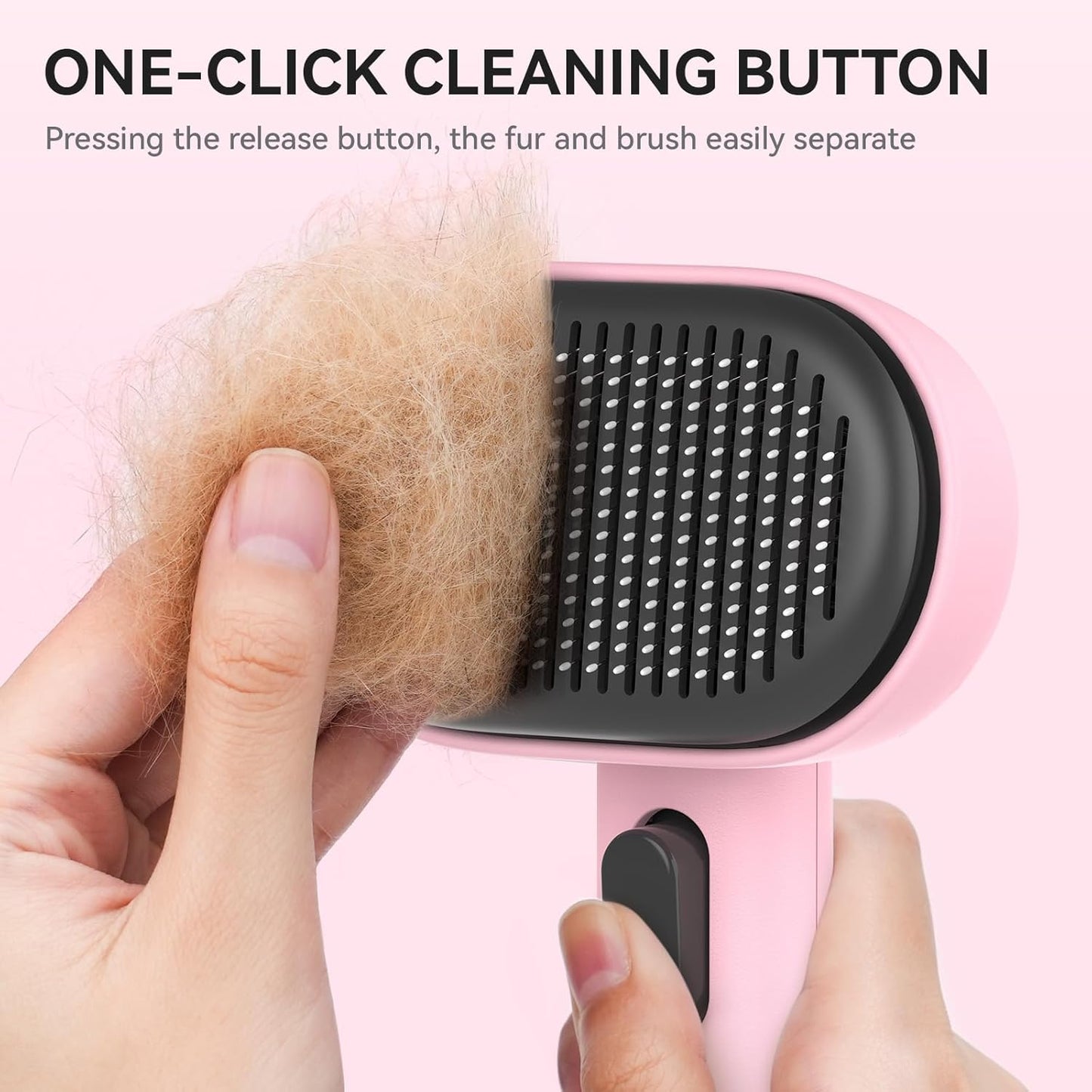 aumuca Cat Brush for Shedding and Grooming, Self Cleaning Slicker Brush for Short or Long Haired Cats, Pet Dog Hair Brush for Puppy Kitten Massage Removes Loose Undercoat, Mats, Tangled Hair, Shed Fur