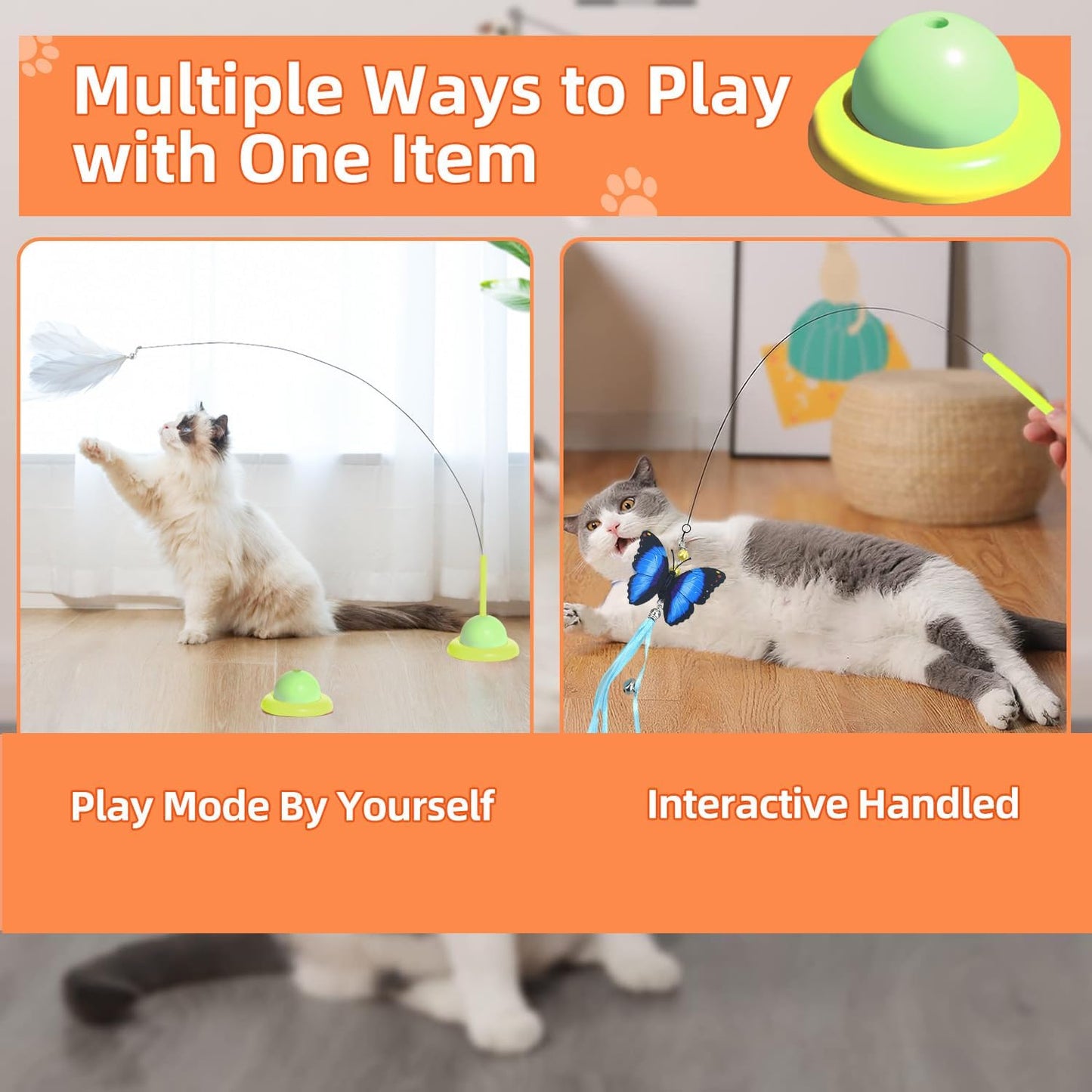 Ownfume 38 Pcs Cat Toys,Kitten Toys,Cat Toys Interactive Accessories for Indoor Cats,Cat Tunnel,Variety Teaser Wand with Feathers,Cat Toys for Kittens Biting,Catnip Fish,Mice,Balls for Cat Pet Lovers