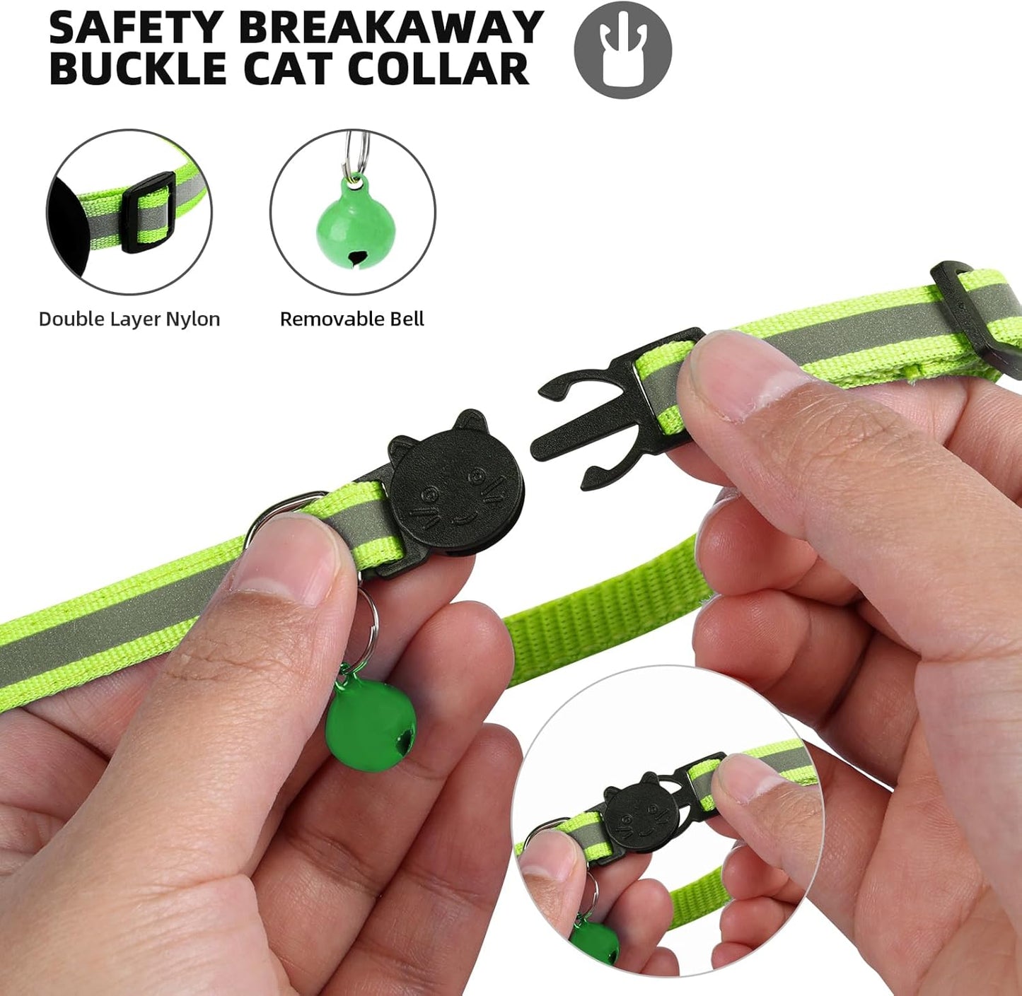 Airtag Cat Collar, Air tag Cat Collar with Bell and Safety Buckle in 3/8" Width, Reflective Collar with Waterproof Airtag Holder Compatible with Apple Airtag for Cat Dog Kitten Puppy (Black)