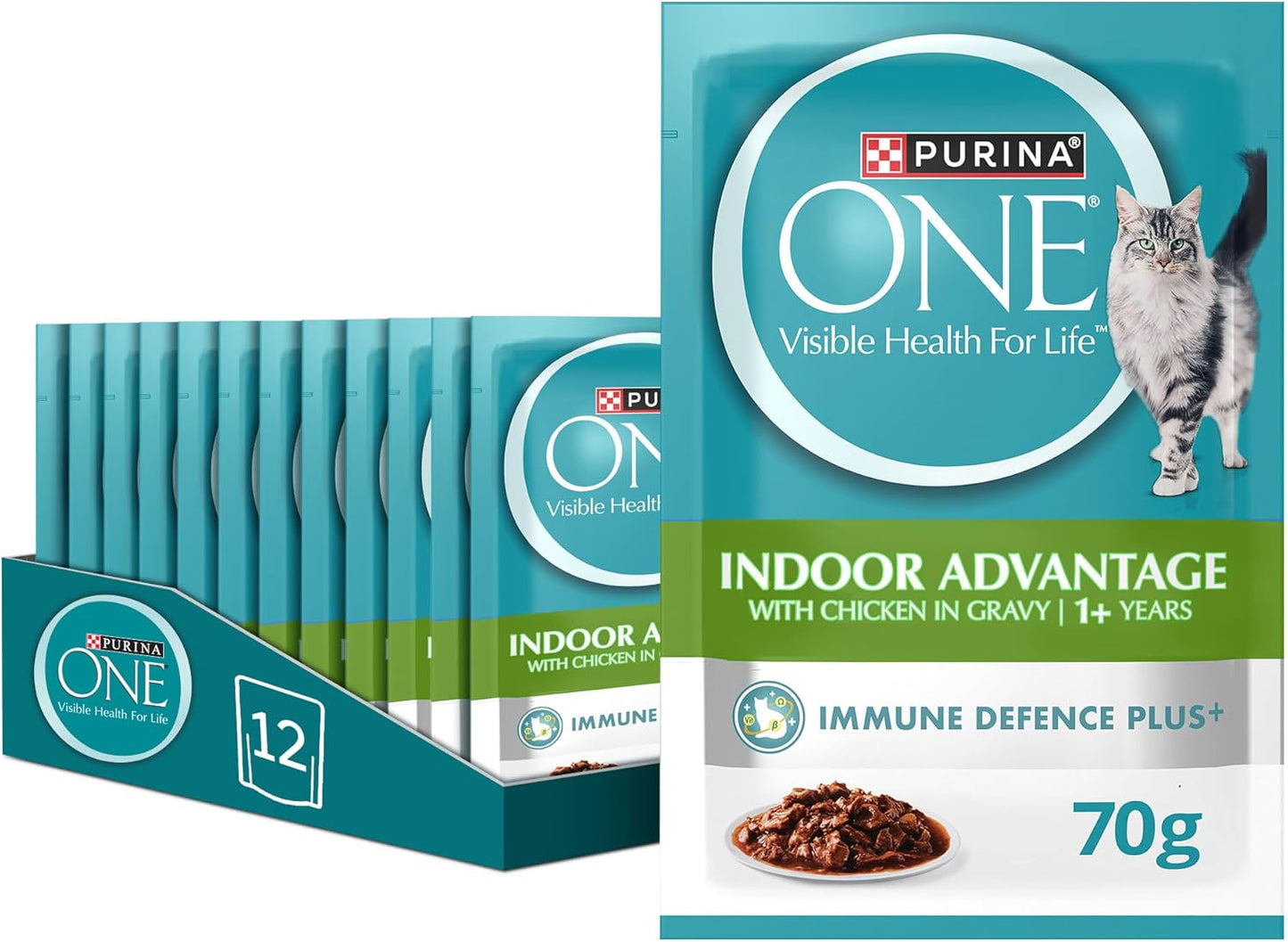 PURINA ONE Wet Cat Indoor Advantage with Chicken 70g Pack of 12