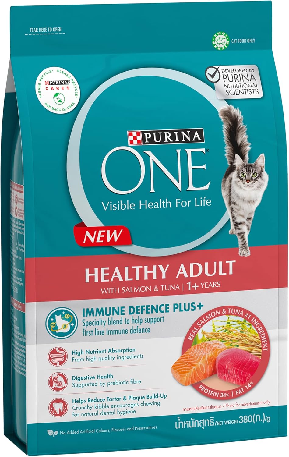 Purina One® Healthy Adult with Salmon & Tuna (1+ Years) 380G