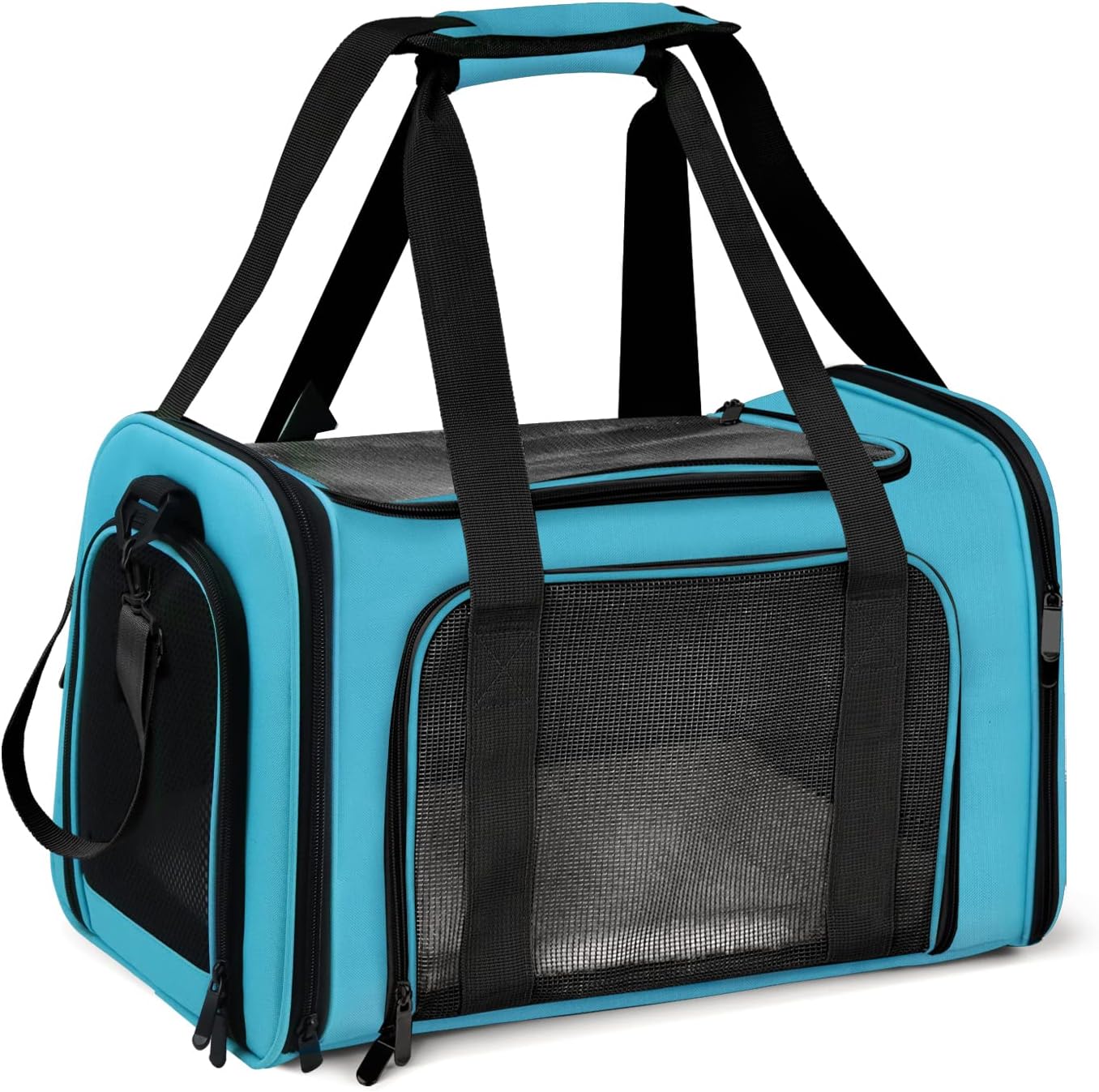 Henkelion Cat Carriers Dog Carrier Pet for Small Medium Cats Dogs Puppies up to 15 Lbs, TSA Airline Approved Soft Sided, Collapsible Travel Puppy - Black