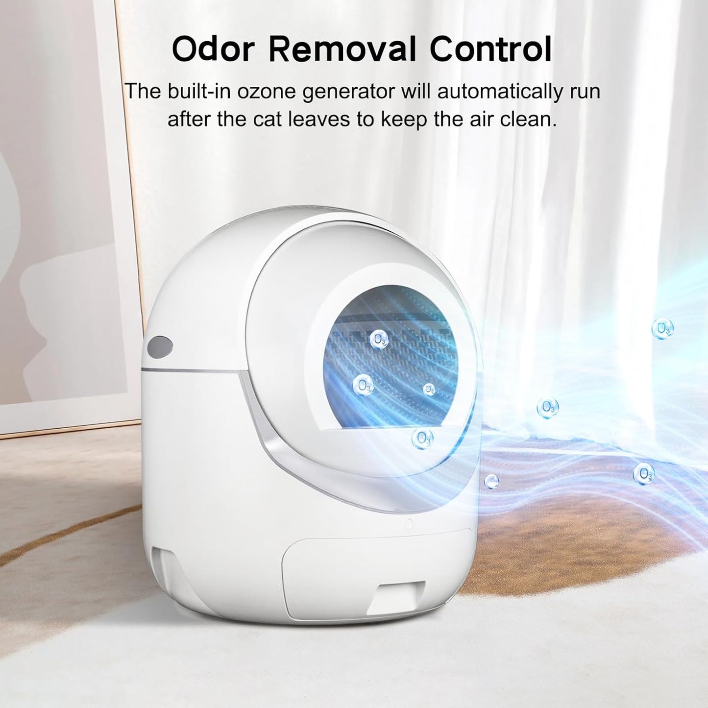 BCHARYA Cleanpethome Self Cleaning Cat Litter Box, Automatic Cat Litter Box with APP Control Odor Removal Safety Protection for Multiple Cats, AUTOCLEAN-1, White