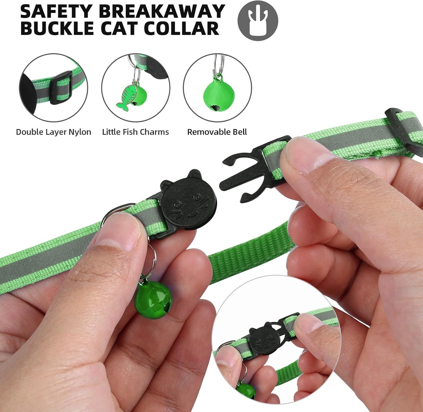 Airtag Cat Collar, Air tag Cat Collar with Bell and Safety Buckle in 3/8" Width, Reflective Collar with Waterproof Airtag Holder Compatible with Apple Airtag for Cat Dog Kitten Puppy (Black)