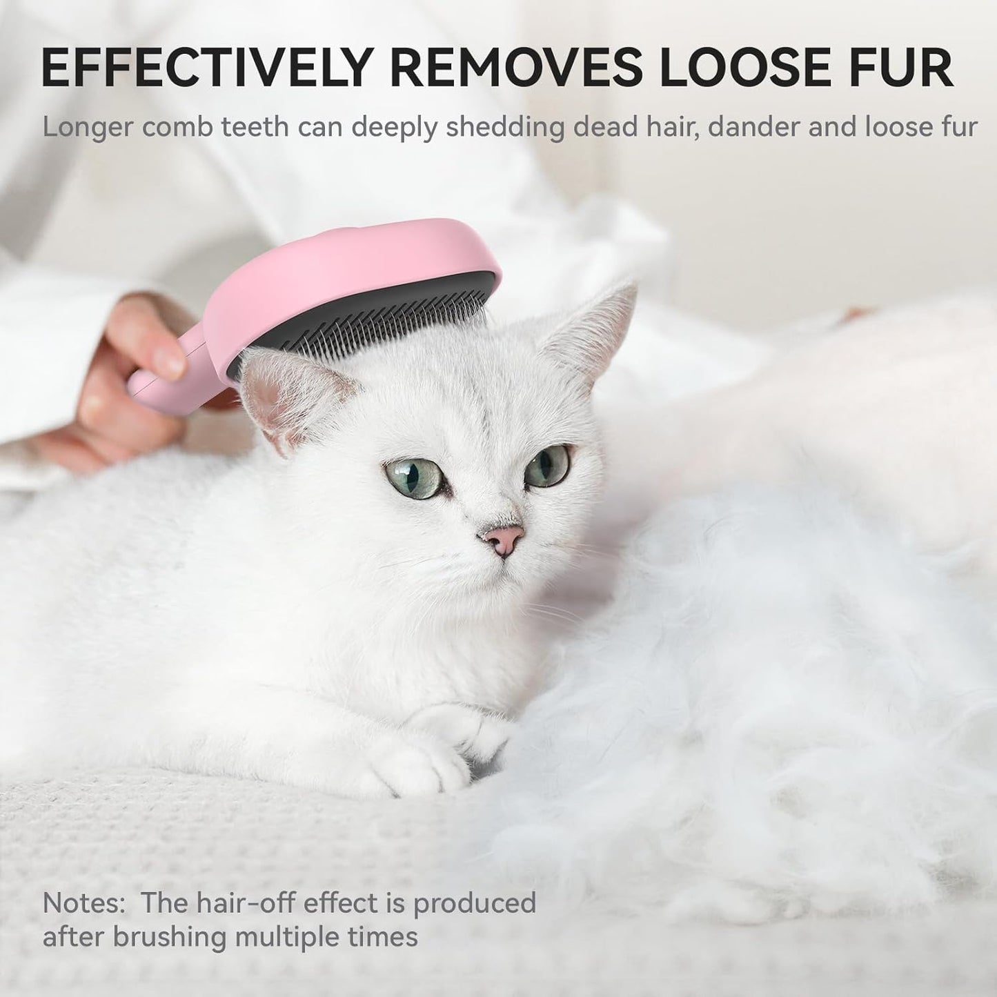 aumuca Cat Brush for Shedding and Grooming, Self Cleaning Slicker Brush for Short or Long Haired Cats, Pet Dog Hair Brush for Puppy Kitten Massage Removes Loose Undercoat, Mats, Tangled Hair, Shed Fur
