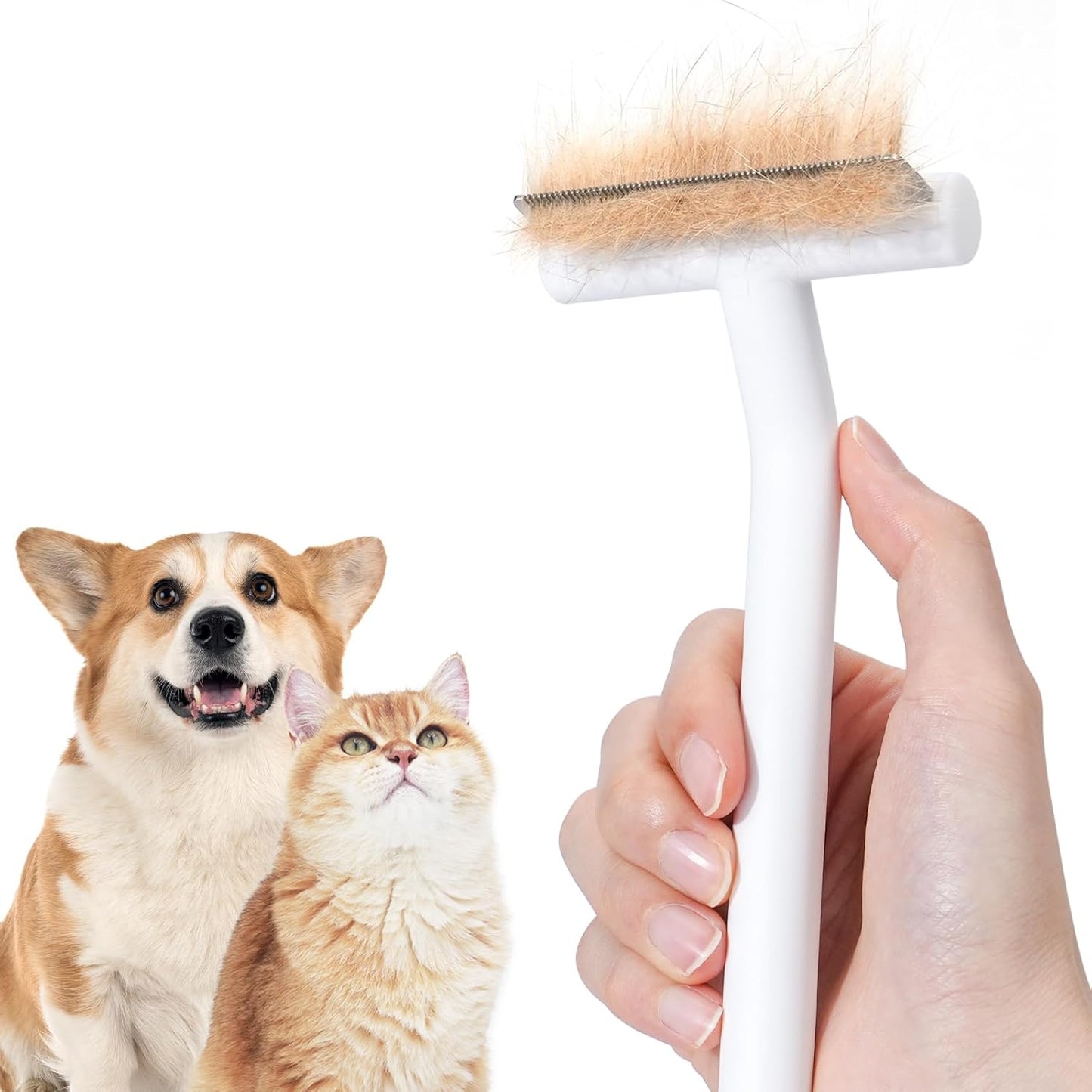 aumuca Cat Brush for Shedding and Grooming, Self Cleaning Slicker Brush for Short or Long Haired Cats, Pet Dog Hair Brush for Puppy Kitten Massage Removes Loose Undercoat, Mats, Tangled Hair, Shed Fur