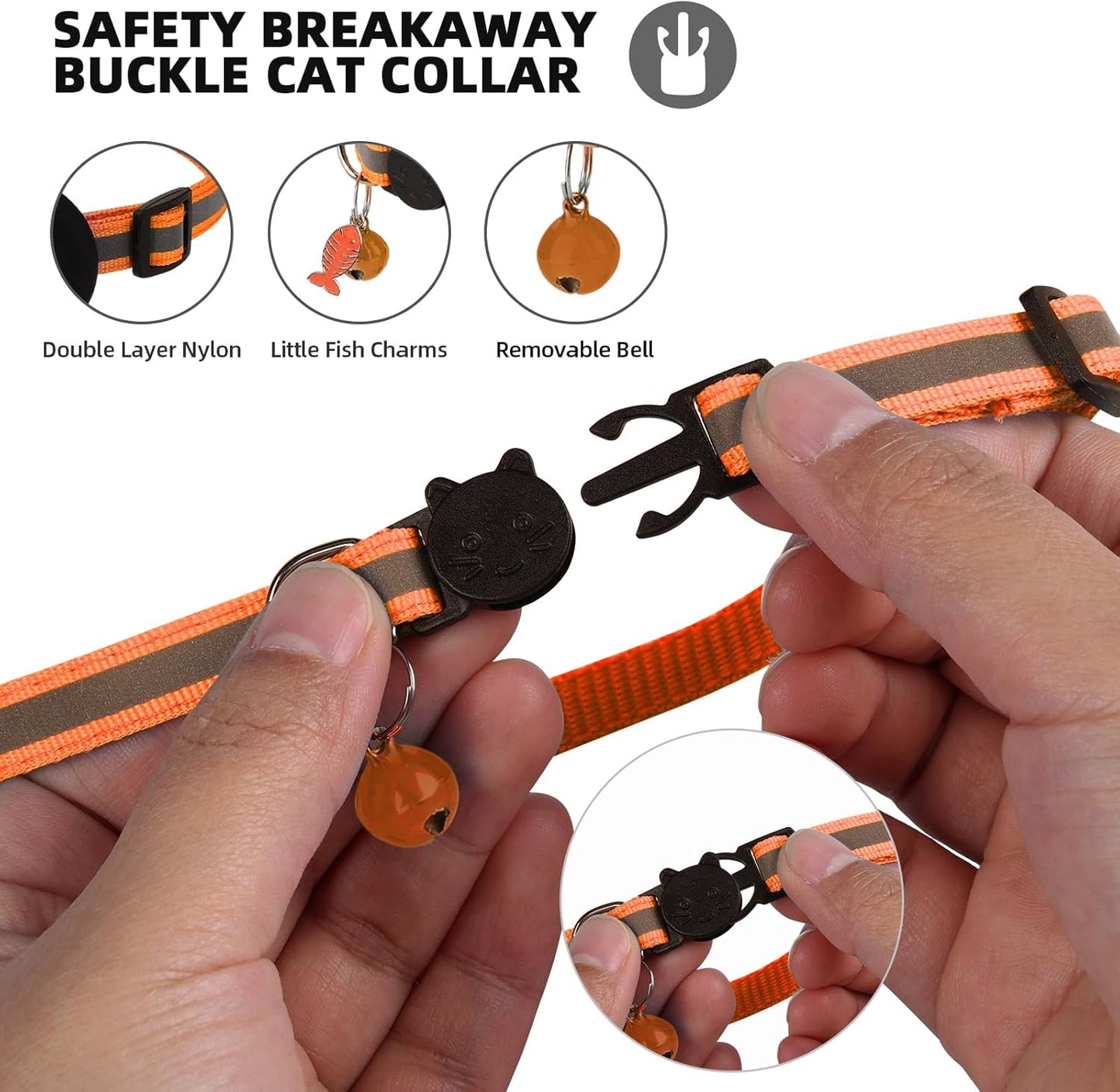 Airtag Cat Collar, Air tag Cat Collar with Bell and Safety Buckle in 3/8" Width, Reflective Collar with Waterproof Airtag Holder Compatible with Apple Airtag for Cat Dog Kitten Puppy (Black)