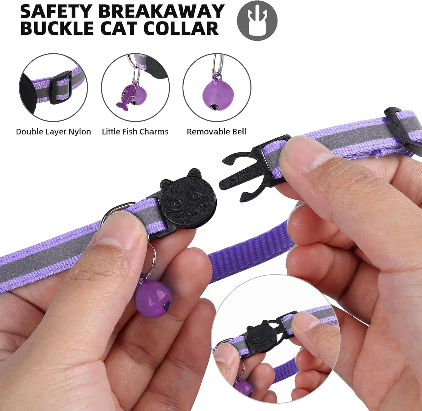 Airtag Cat Collar, Air tag Cat Collar with Bell and Safety Buckle in 3/8" Width, Reflective Collar with Waterproof Airtag Holder Compatible with Apple Airtag for Cat Dog Kitten Puppy (Black)