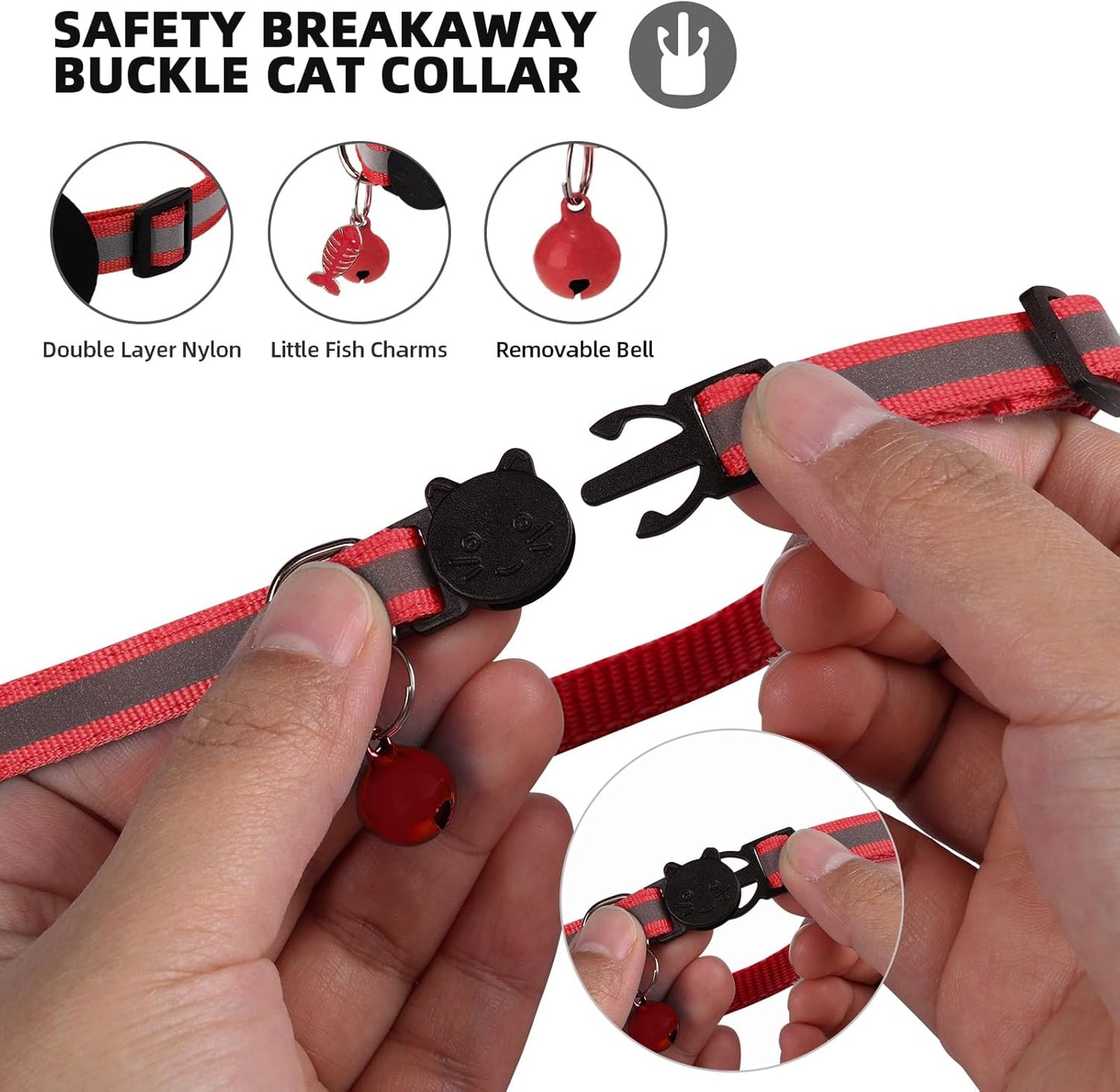Airtag Cat Collar, Air tag Cat Collar with Bell and Safety Buckle in 3/8" Width, Reflective Collar with Waterproof Airtag Holder Compatible with Apple Airtag for Cat Dog Kitten Puppy (Black)