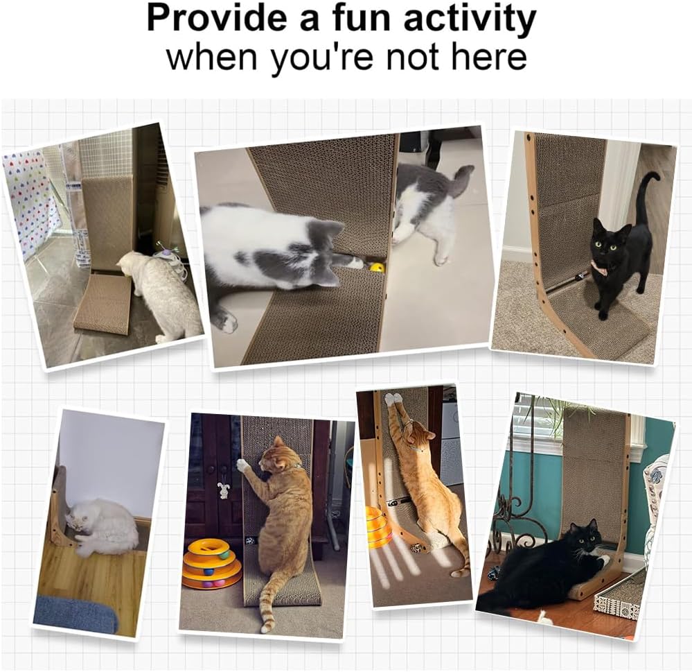 NeoStyle Cat Scratching Board, Indoor Cat Scratching Board with Catnip, Wear-resistant, Protect Furniture from Damage, Suitable for Cats(Wavy (2pcs))