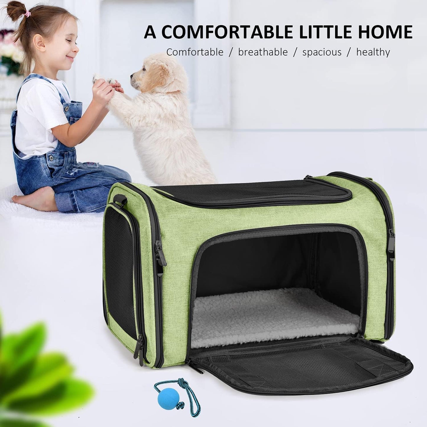 Henkelion Cat Carriers Dog Carrier Pet for Small Medium Cats Dogs Puppies up to 15 Lbs, TSA Airline Approved Soft Sided, Collapsible Travel Puppy - Black
