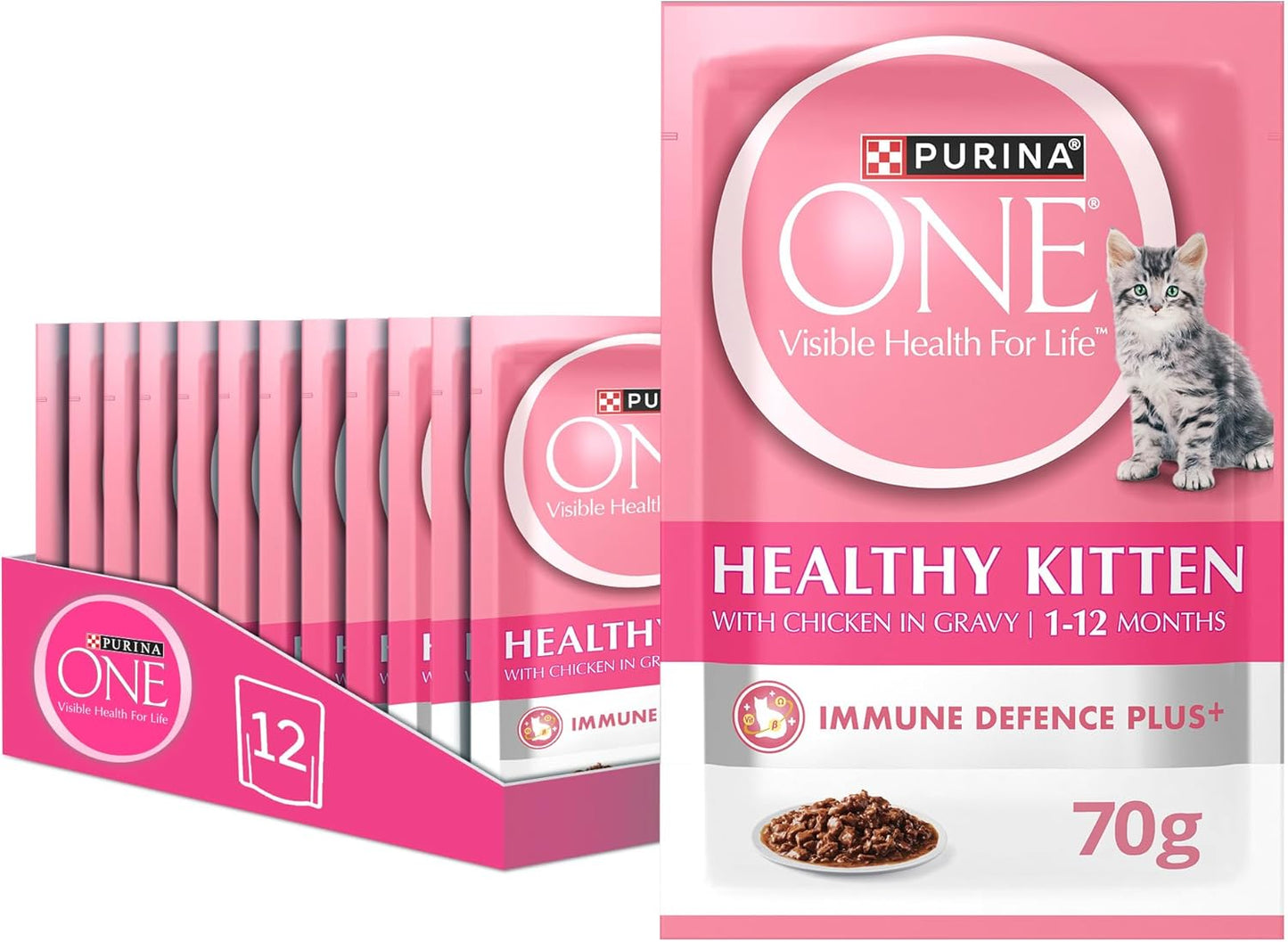 PURINA ONE Wet Healthy Kitten with Chicken 70g (Pack of 12)