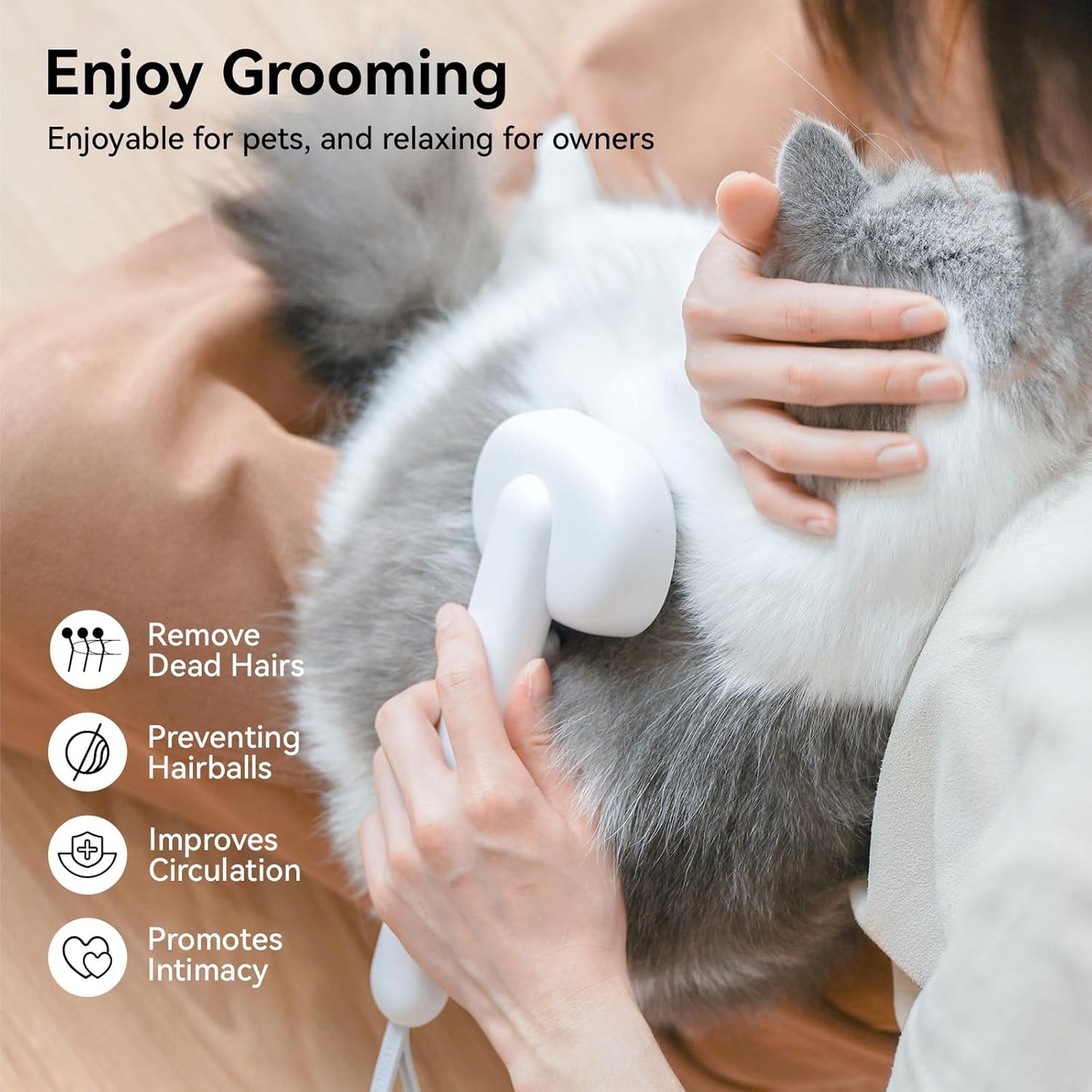 aumuca Cat Brush for Shedding and Grooming, Self Cleaning Slicker Brush for Short or Long Haired Cats, Pet Dog Hair Brush for Puppy Kitten Massage Removes Loose Undercoat, Mats, Tangled Hair, Shed Fur