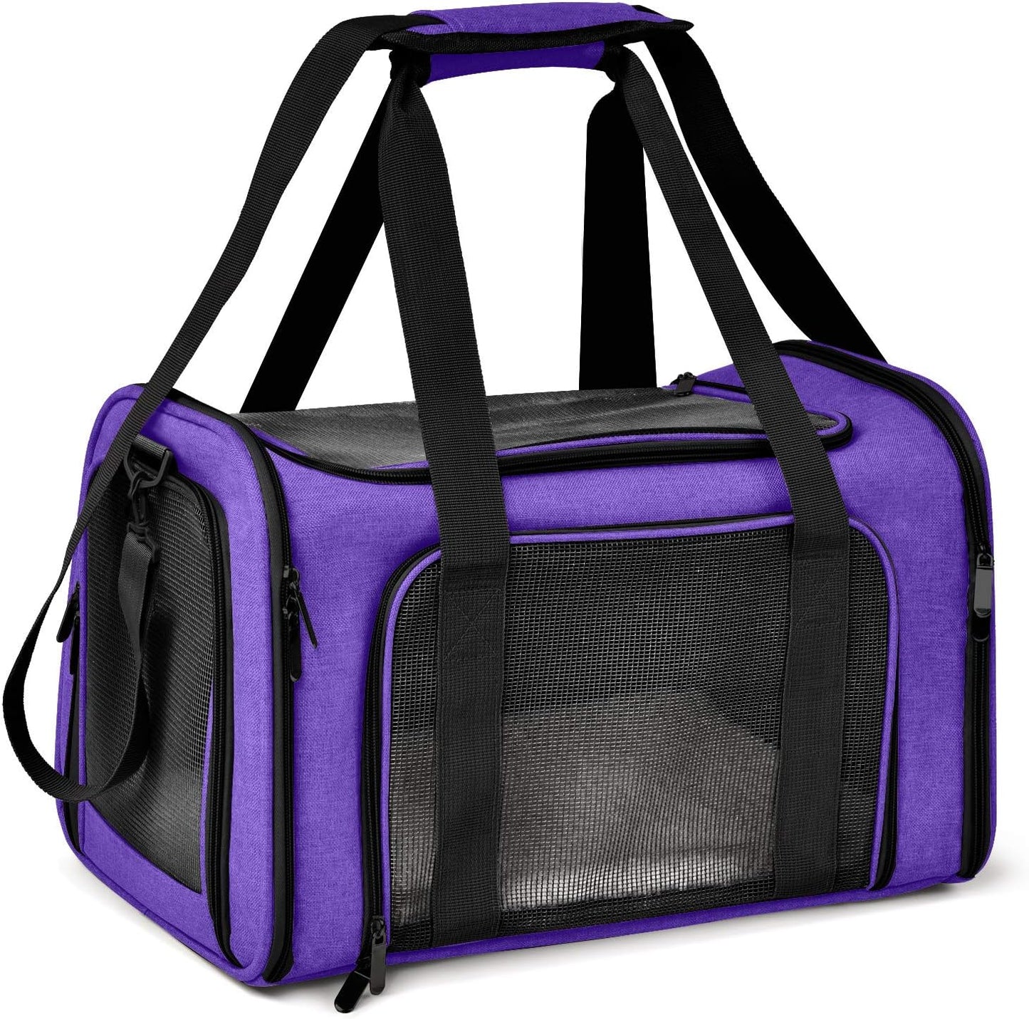 Henkelion Cat Carriers Dog Carrier Pet for Small Medium Cats Dogs Puppies up to 15 Lbs, TSA Airline Approved Soft Sided, Collapsible Travel Puppy - Black