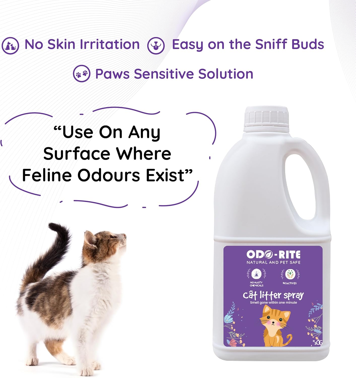 ODO-RITE Cat Litter Spray, Odour Eliminator (175 ml) Removes Smell from Litter Box