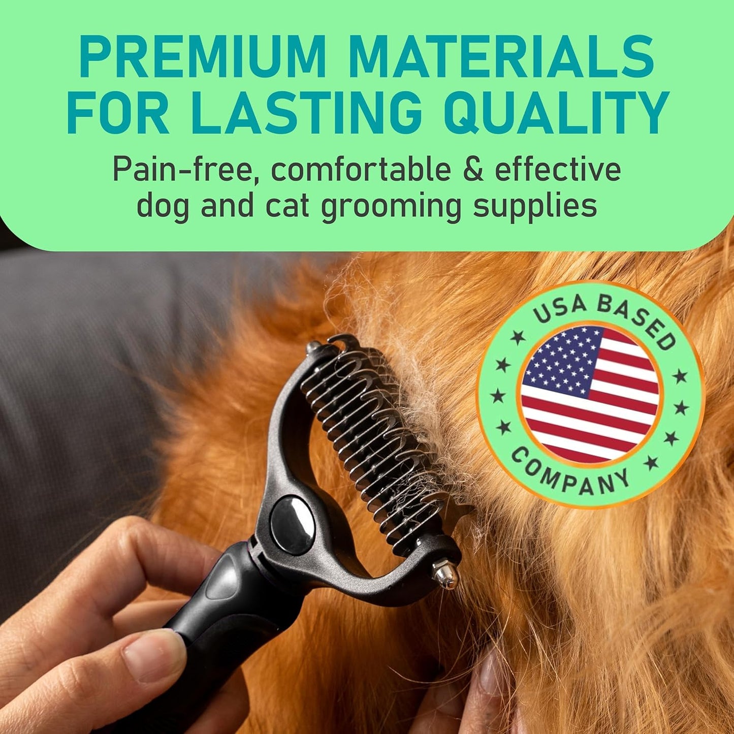 Maxpower Planet Pet Grooming Brush - Double Sided Shedding and Dematting Undercoat Rake Comb for Dogs and Cats,Extra Wide, Blue, Dog Grooming Brush, Dog Shedding Brush