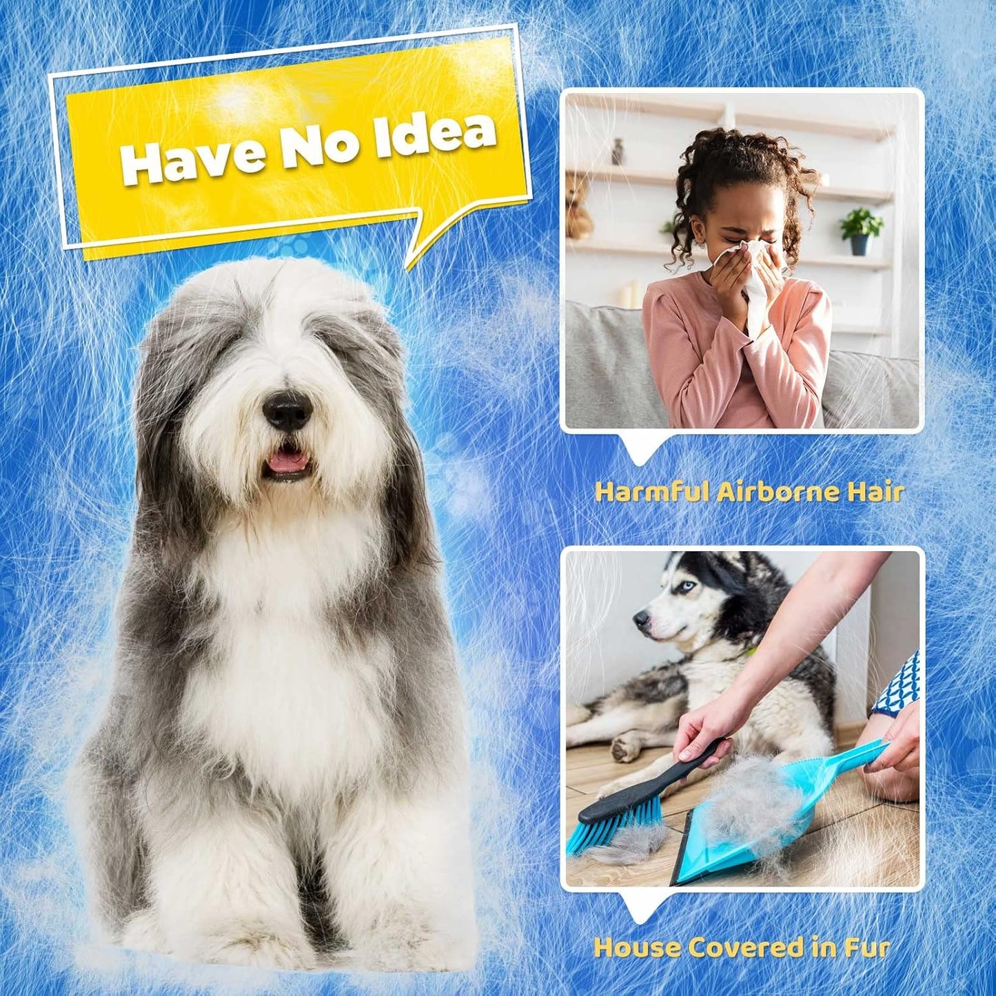 DELOMO Pet Grooming Glove - Gentle Deshedding Brush Glove - Efficient Pet Hair Remover Mitt - Enhanced Five Finger Design - Perfect for Dog & Cat with Long & Short Fur - 1 Pair