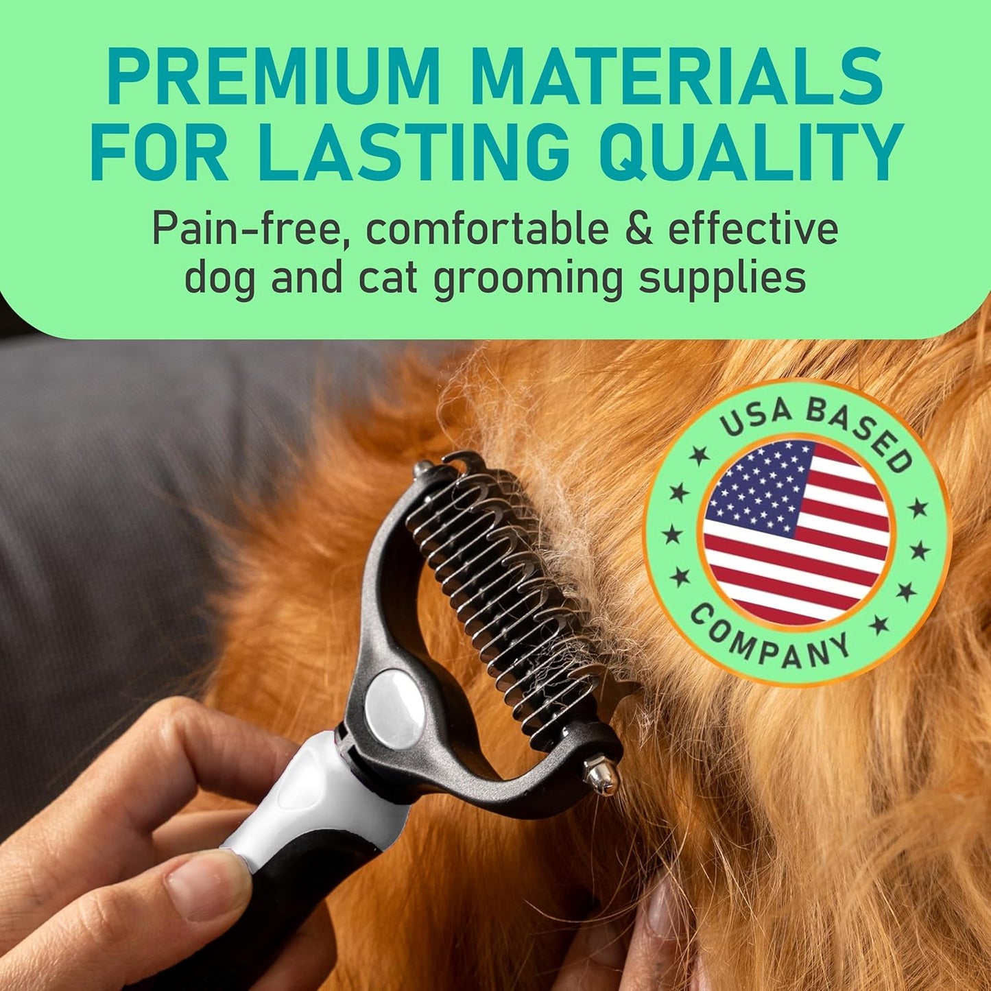 Maxpower Planet Pet Grooming Brush - Double Sided Shedding and Dematting Undercoat Rake Comb for Dogs and Cats,Extra Wide, Blue, Dog Grooming Brush, Dog Shedding Brush