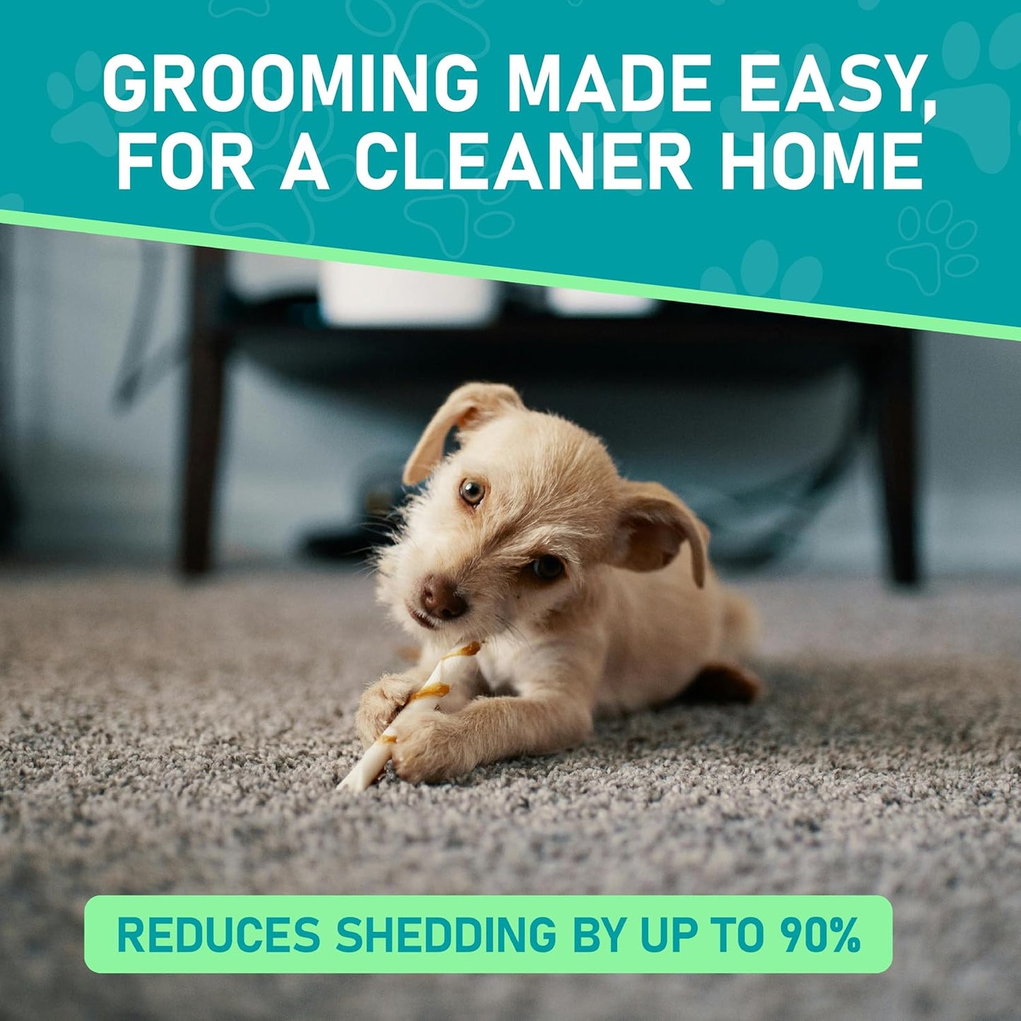 Maxpower Planet Pet Grooming Brush - Double Sided Shedding and Dematting Undercoat Rake Comb for Dogs and Cats,Extra Wide, Blue, Dog Grooming Brush, Dog Shedding Brush