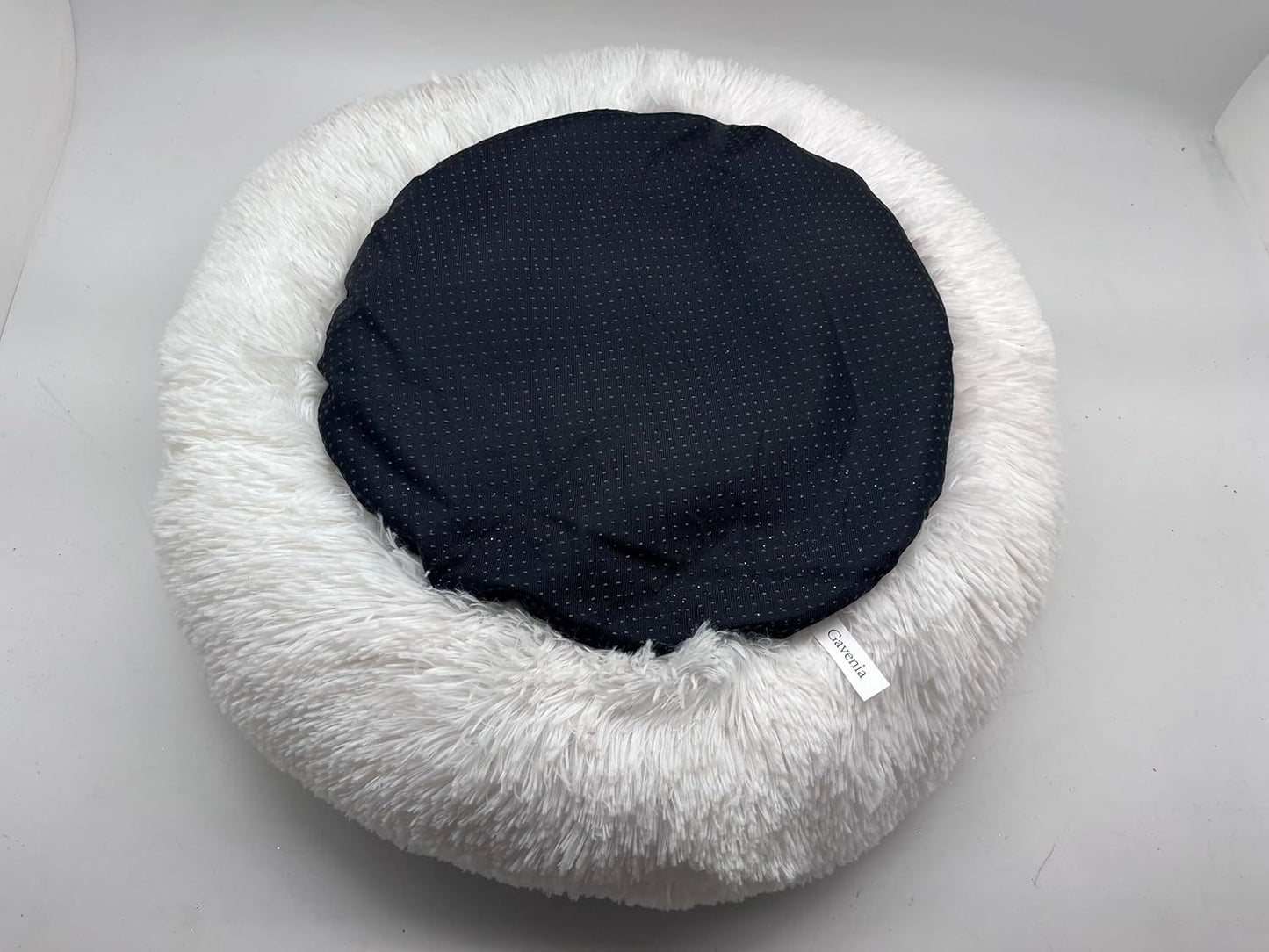 Gavenia Cat Beds for Indoor Cats -20’’x20’’ Washable Donut Cat and Dog Bed,Soft Plush Pet Cushion,Waterproof Bottom - Fluffy Dog and Cat Calming & Self-Warming Bed for and Sleep Improvement (Beige)