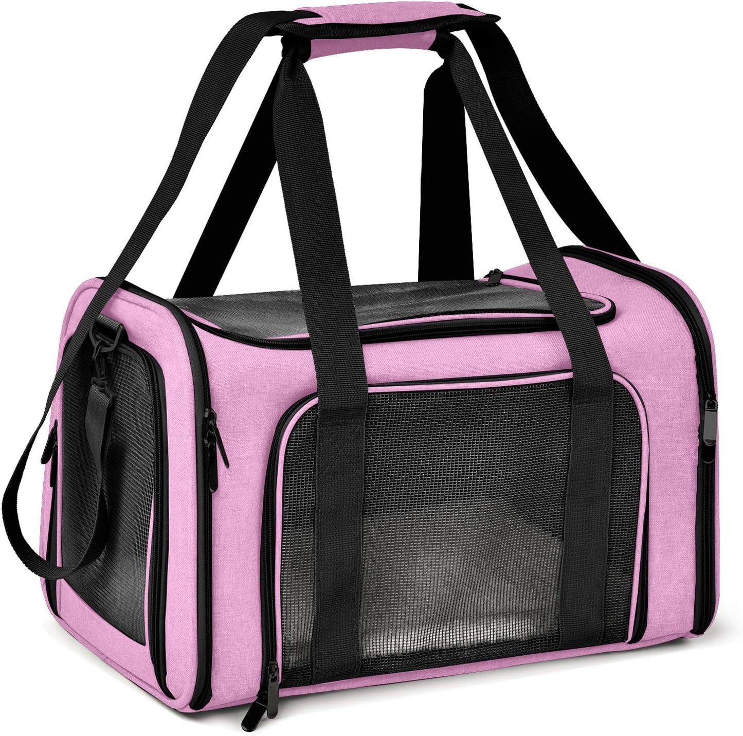 Henkelion Cat Carriers Dog Carrier Pet for Small Medium Cats Dogs Puppies up to 15 Lbs, TSA Airline Approved Soft Sided, Collapsible Travel Puppy - Black