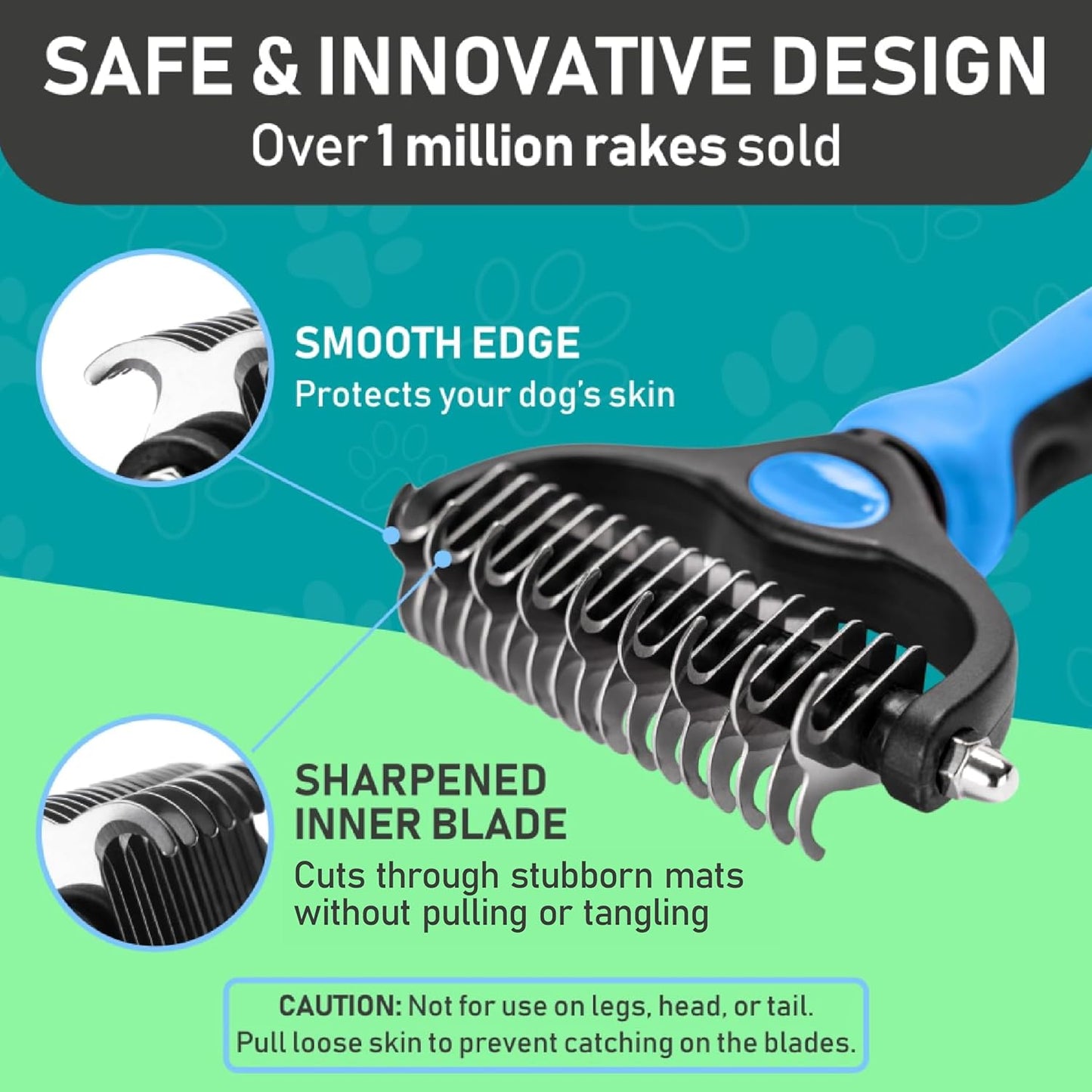 Maxpower Planet Pet Grooming Brush - Double Sided Shedding and Dematting Undercoat Rake Comb for Dogs and Cats,Extra Wide, Blue, Dog Grooming Brush, Dog Shedding Brush