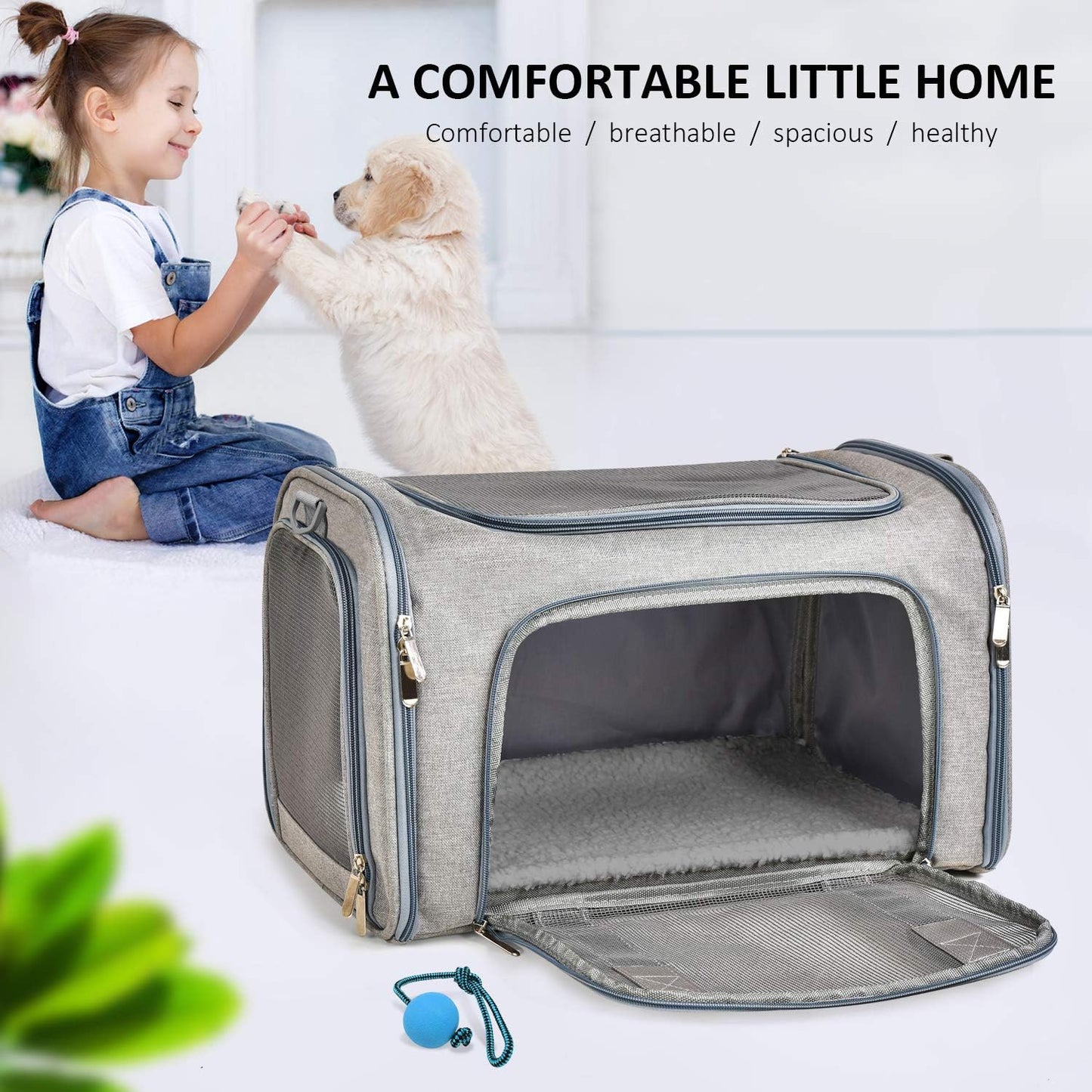 Henkelion Cat Carriers Dog Carrier Pet for Small Medium Cats Dogs Puppies up to 15 Lbs, TSA Airline Approved Soft Sided, Collapsible Travel Puppy - Black