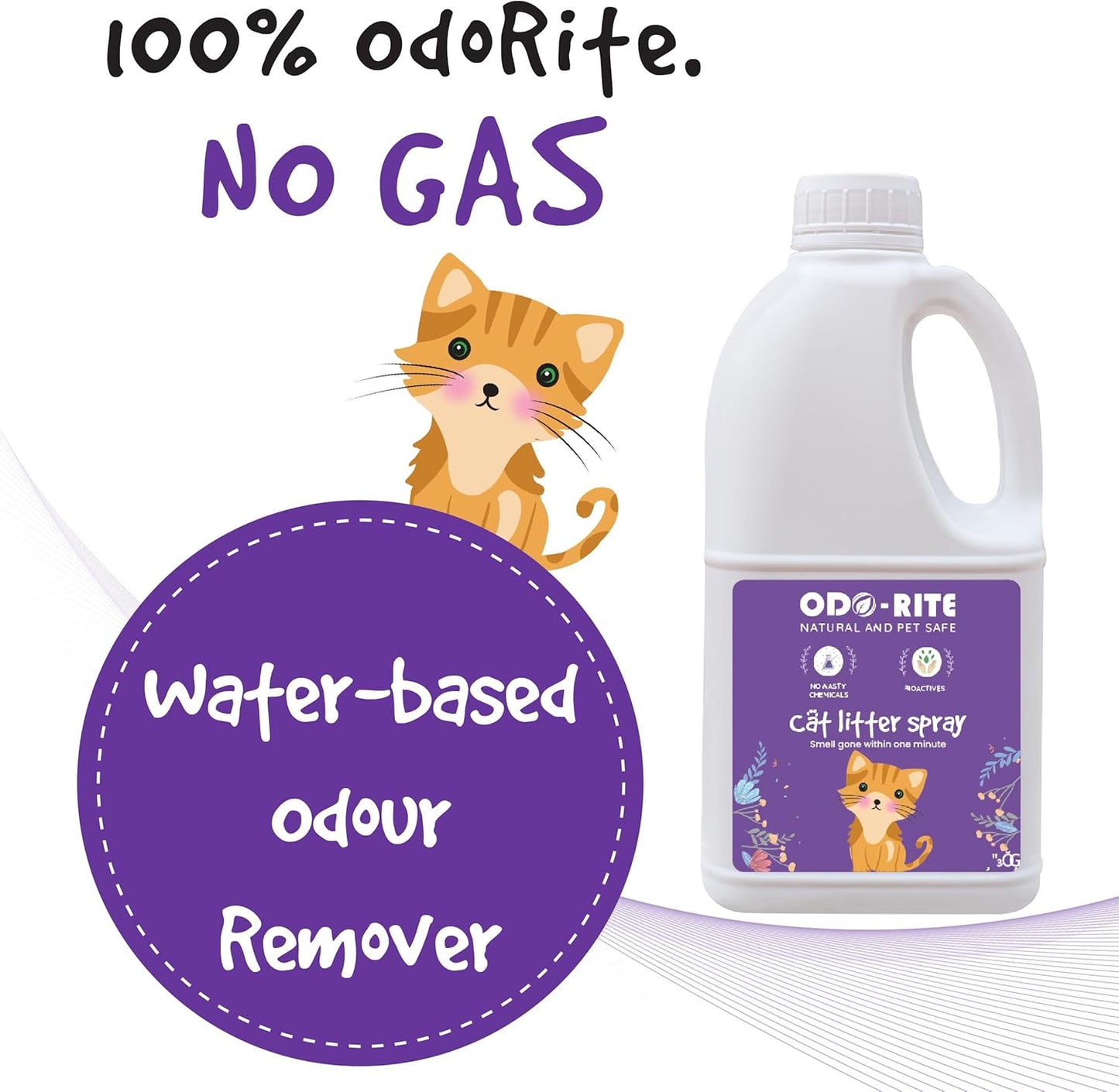 ODO-RITE Cat Litter Spray, Odour Eliminator (175 ml) Removes Smell from Litter Box